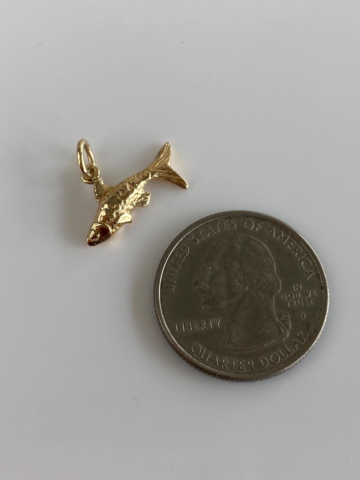 Vintage Solid 14k Yellow Gold Fish Charm