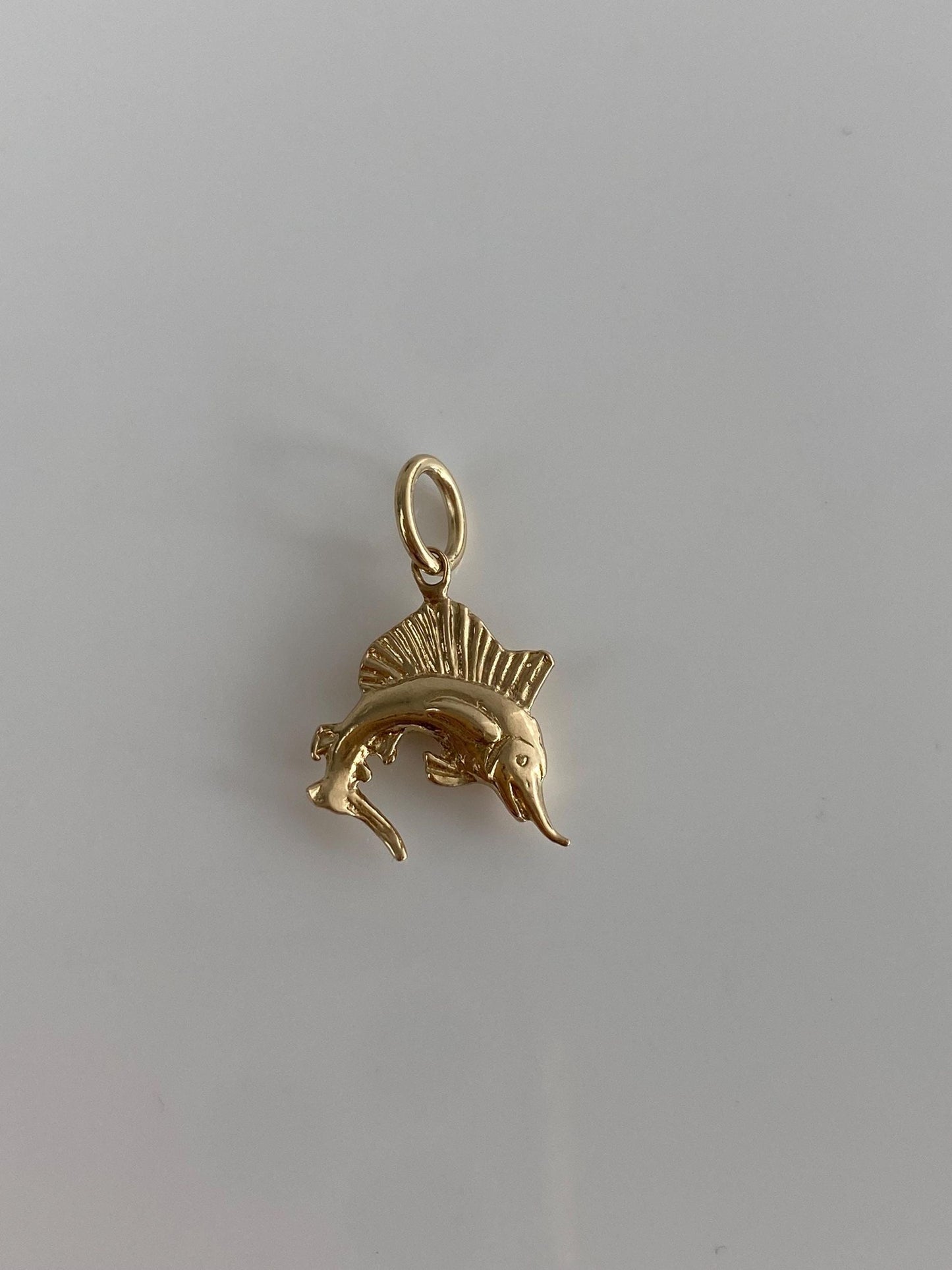 Vintage S14k Yellow Gold Sailfish Charm