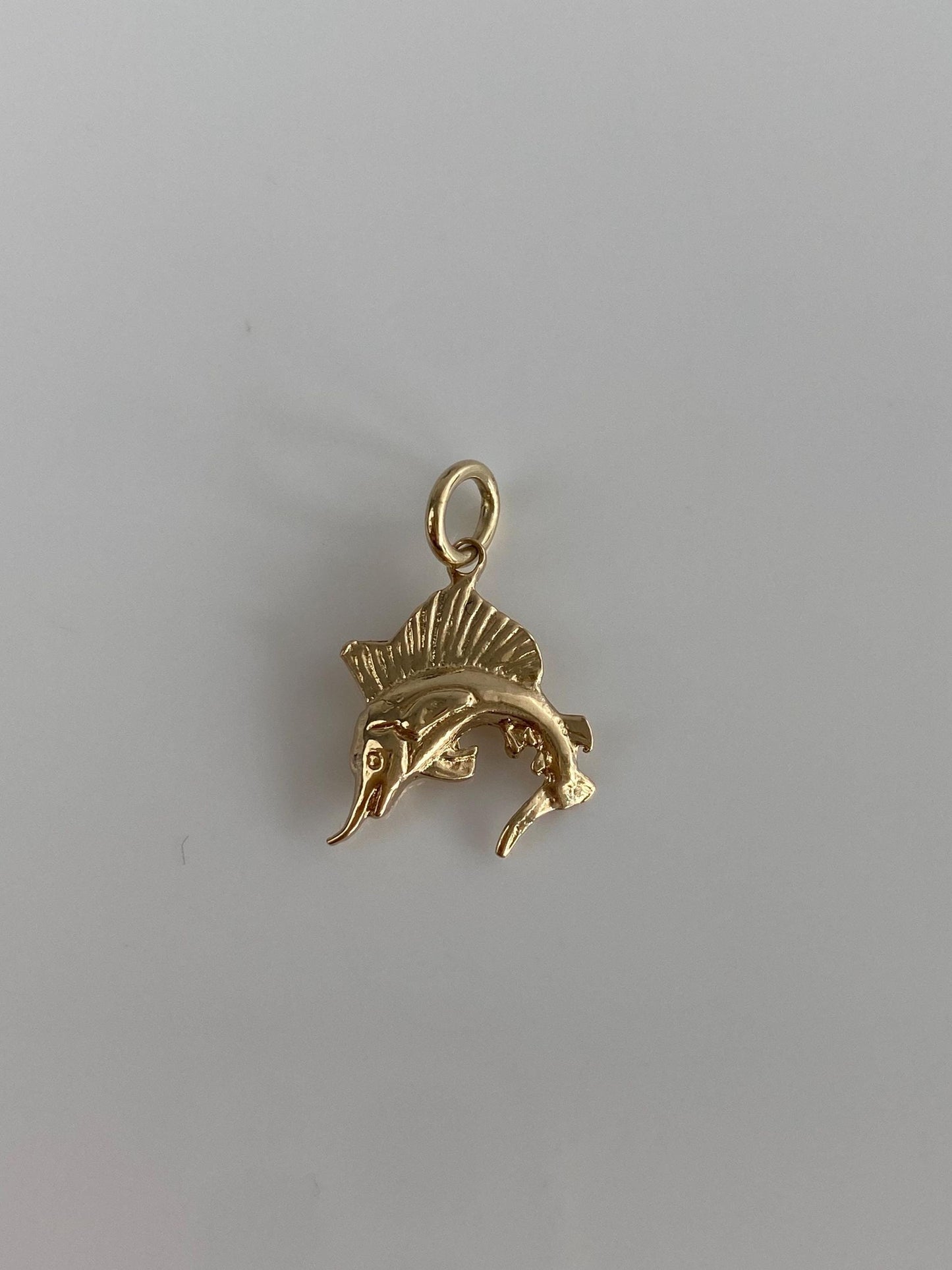 Vintage S14k Yellow Gold Sailfish Charm