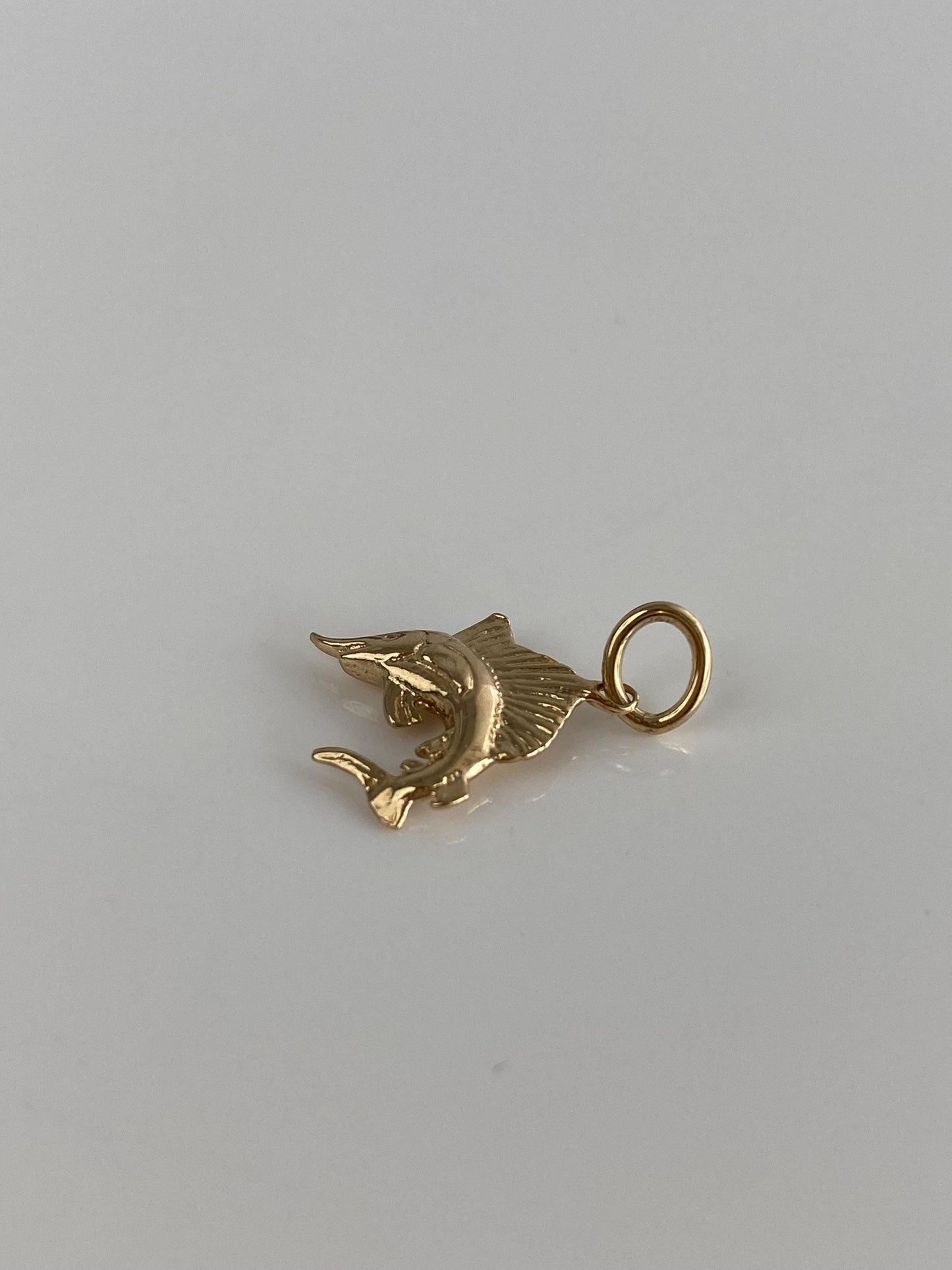 Vintage S14k Yellow Gold Sailfish Charm