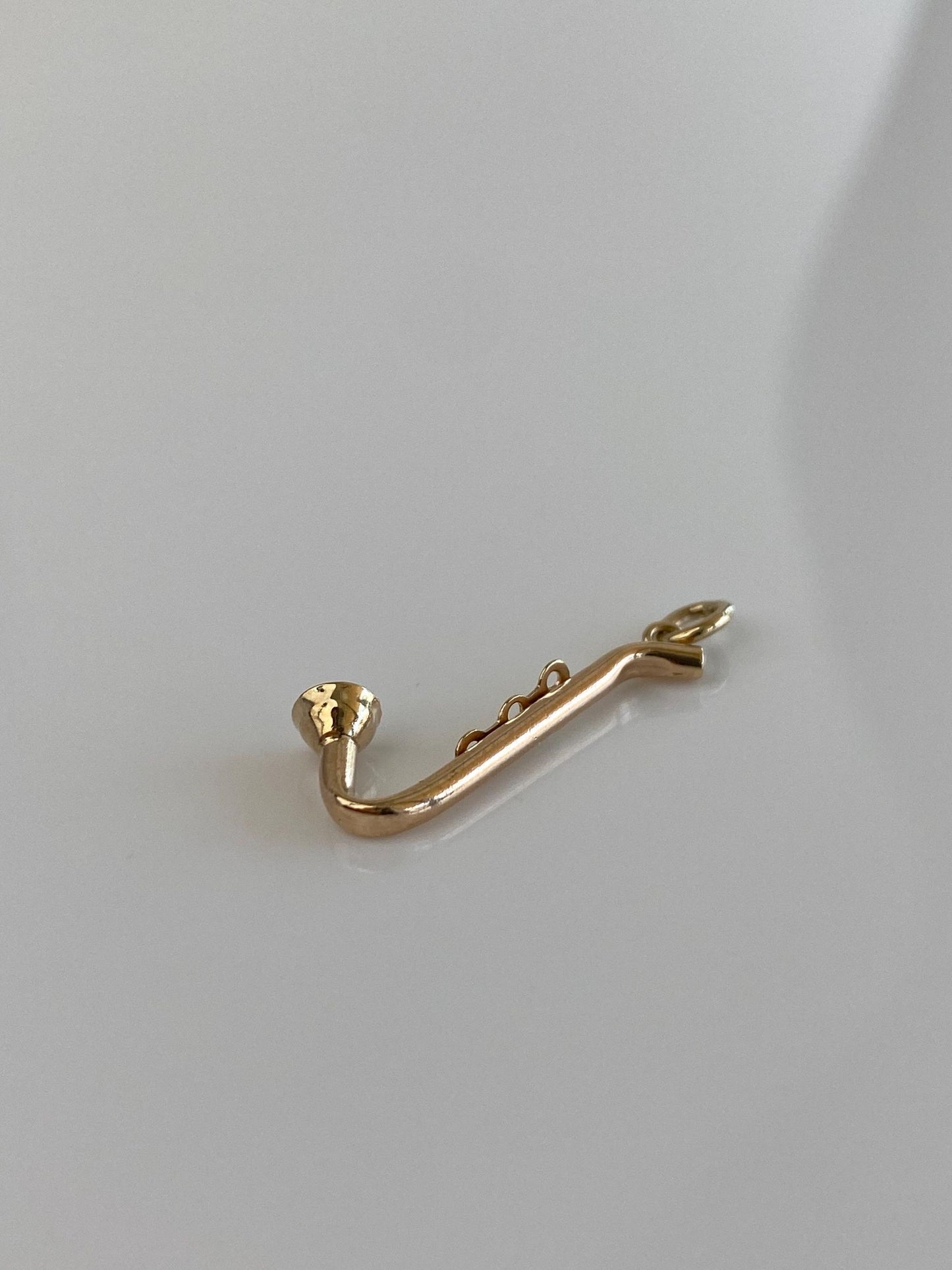 Vintage Solid 10k Yellow Gold Saxophone Charm