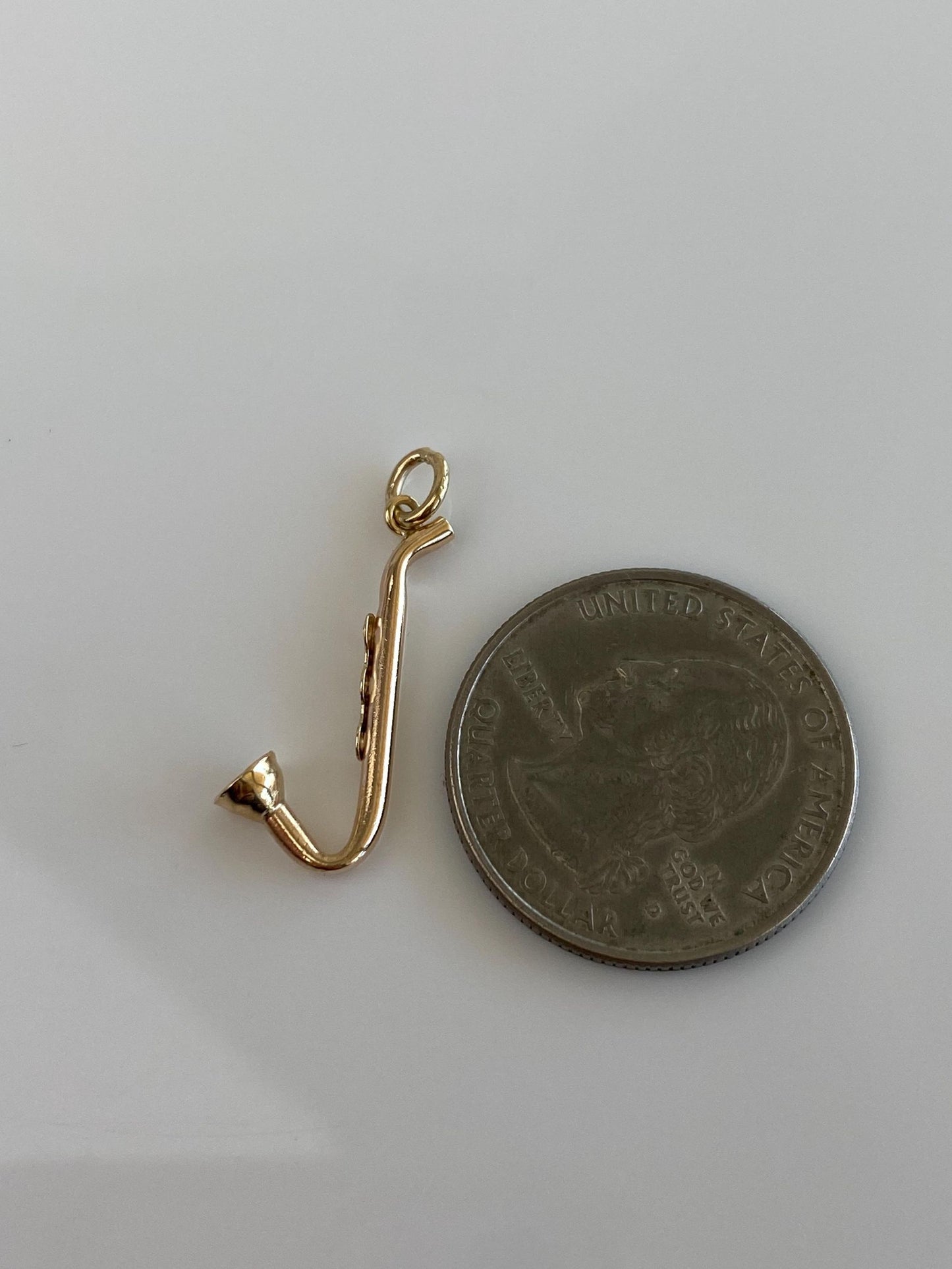 Vintage Solid 10k Yellow Gold Saxophone Charm