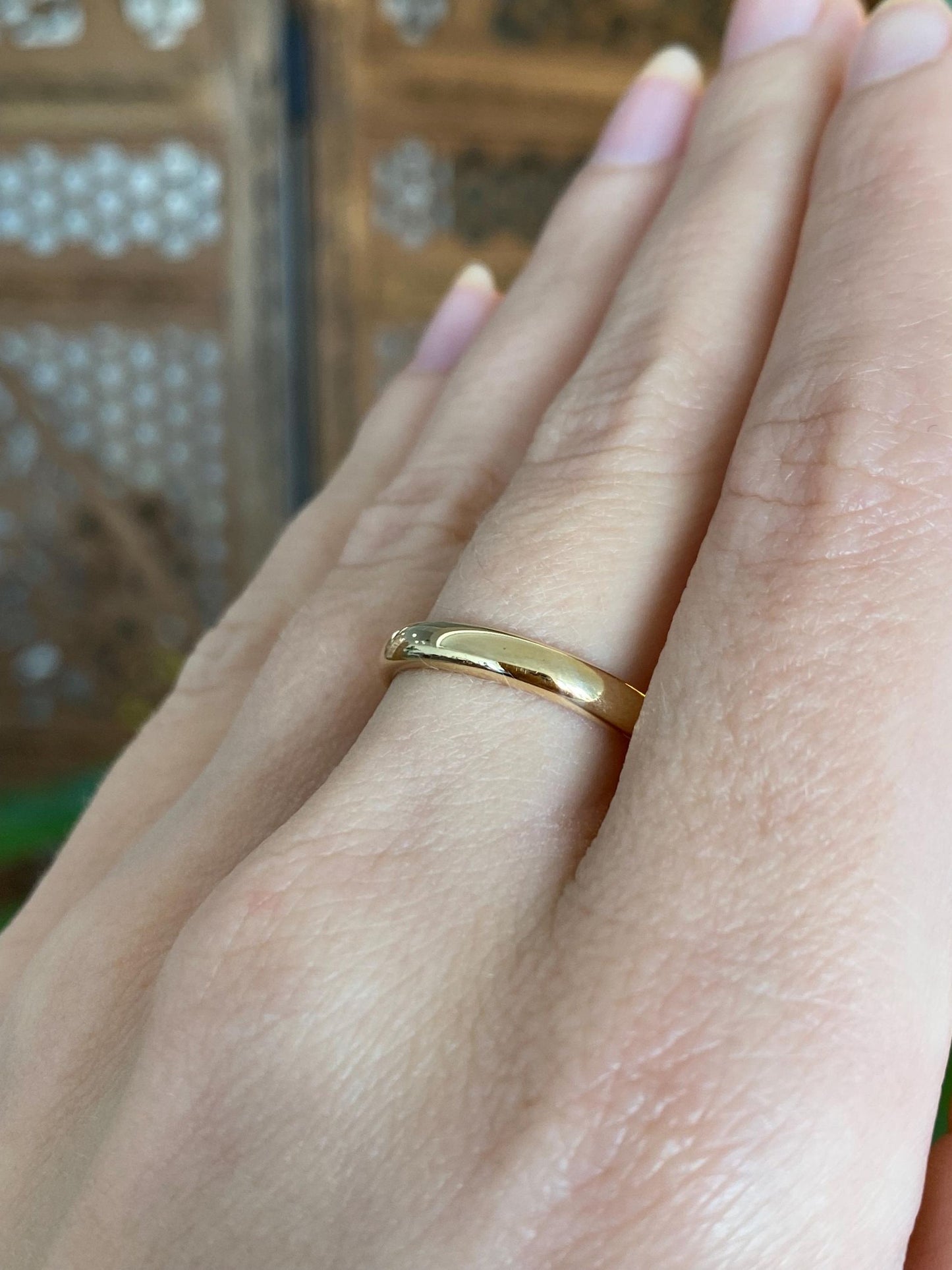 Vintage Solid 18k Yellow Gold Ring Band - Size 8