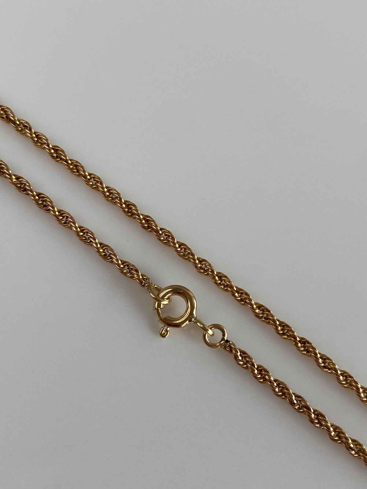 Vintage Solid 14k Yellow Gold Rope Chain Anklet - 10 inches