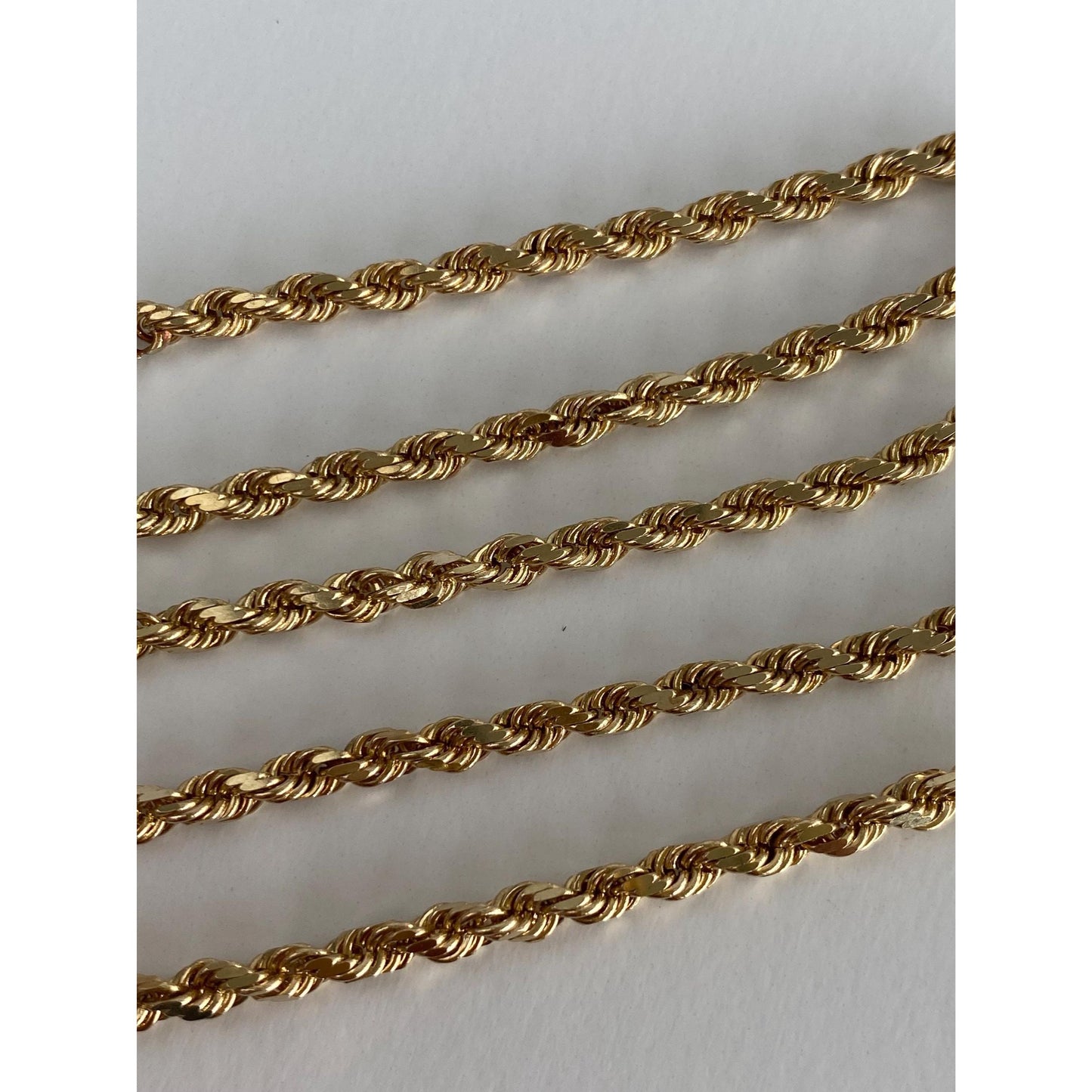 Vintage Solid 14k Yellow Gold Rope Chain Necklace - 16 inches