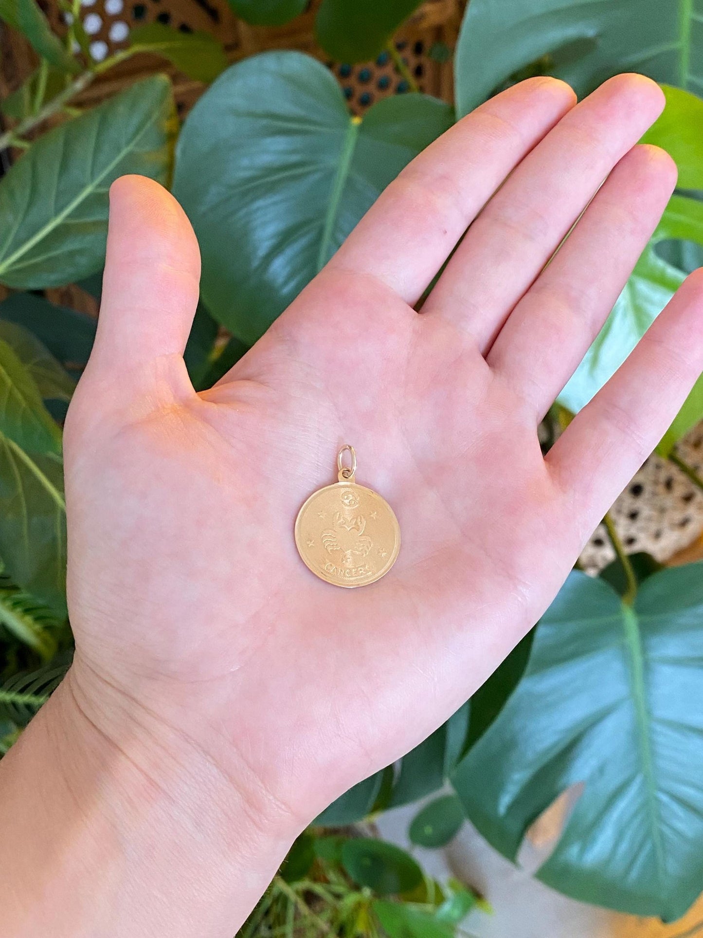Vintage Solid 14k Yellow Gold Cancer Zodiac Charm
