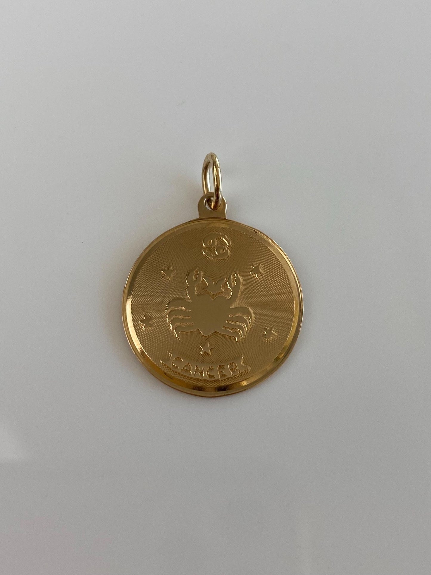 Vintage Solid 14k Yellow Gold Cancer Zodiac Charm