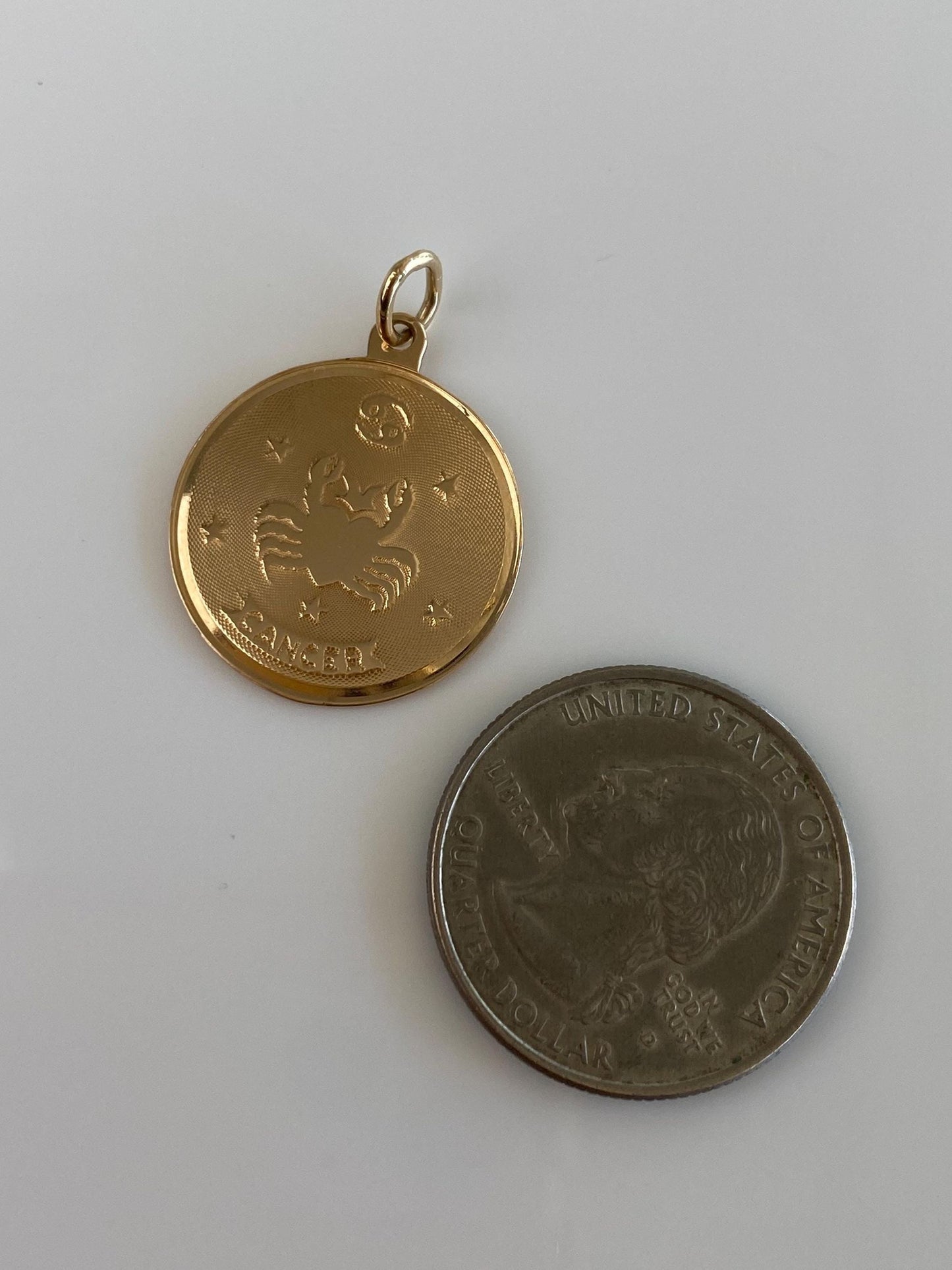 Vintage Solid 14k Yellow Gold Cancer Zodiac Charm