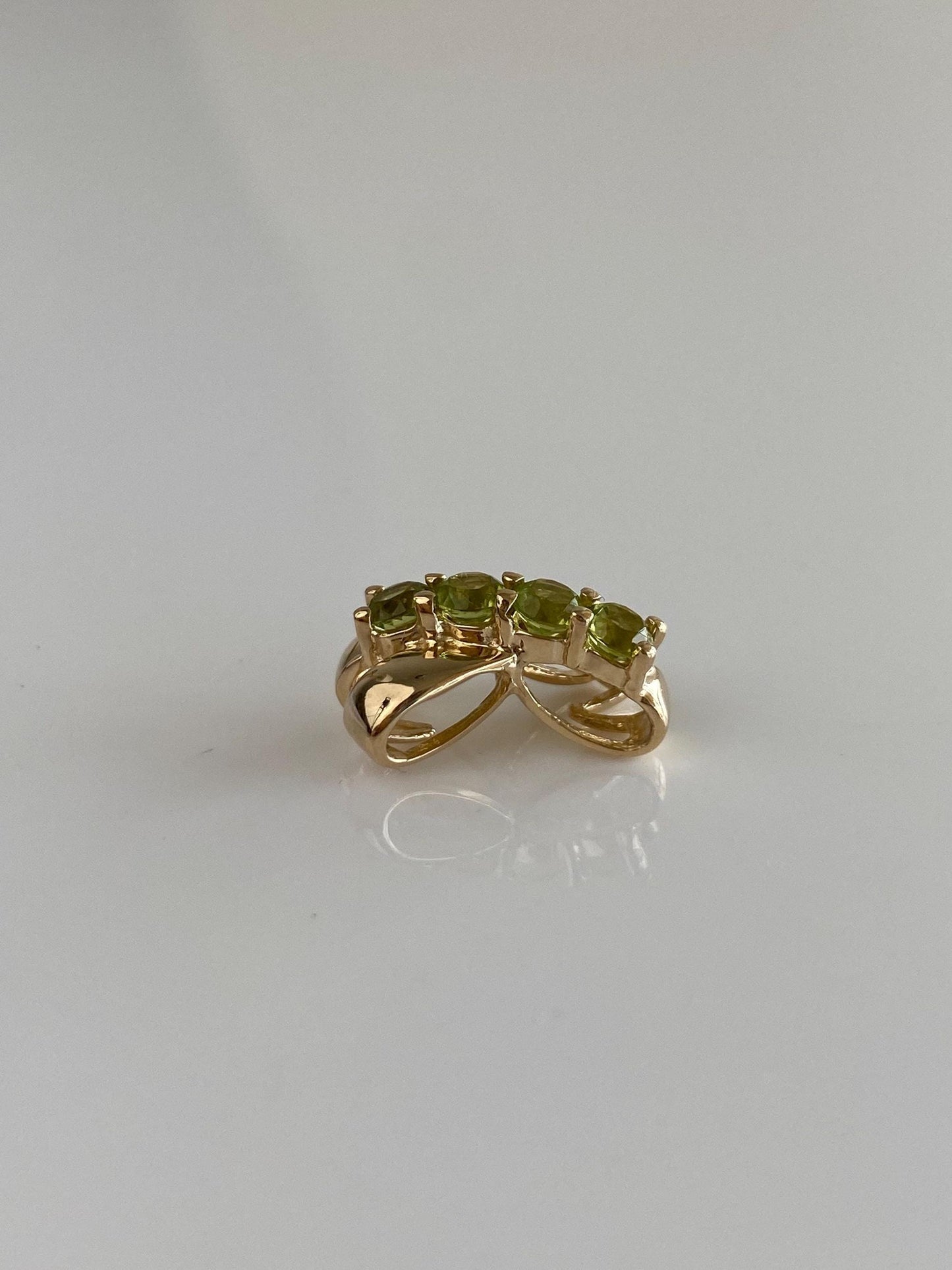 Solid 14k Yellow Gold Peridot X Slide Charm
