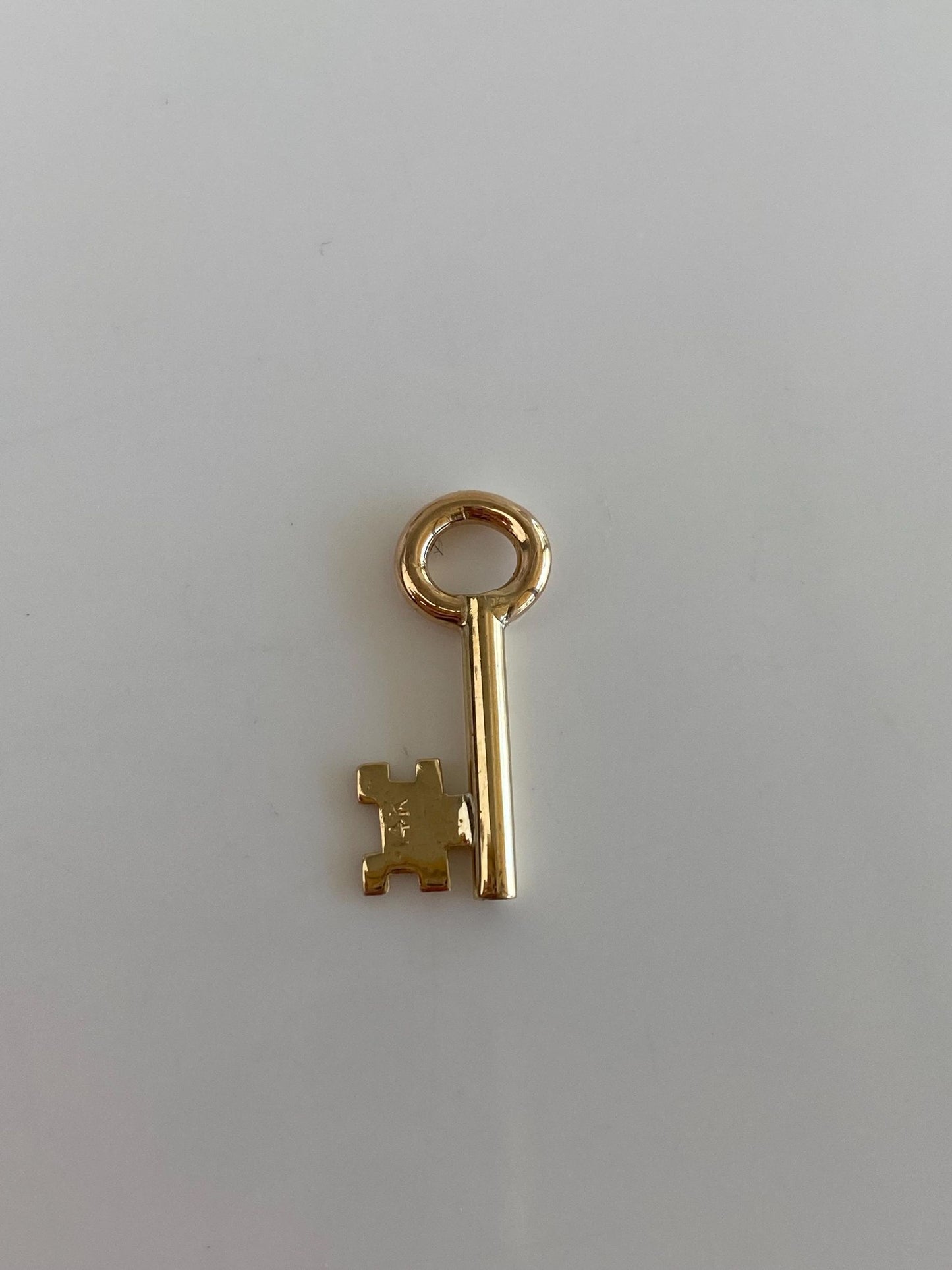 Vintage 14k Yellow Gold Skeleton Key Charm