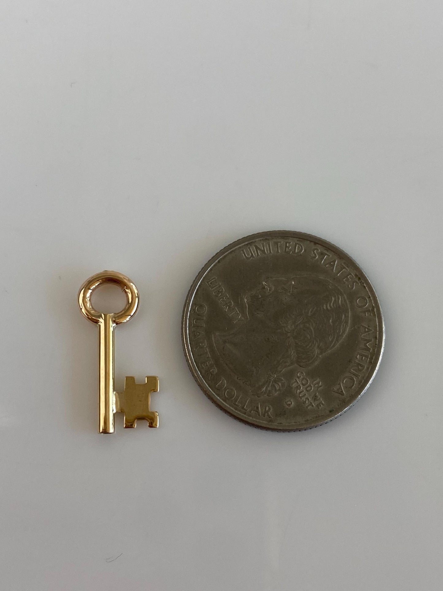 Vintage 14k Yellow Gold Skeleton Key Charm