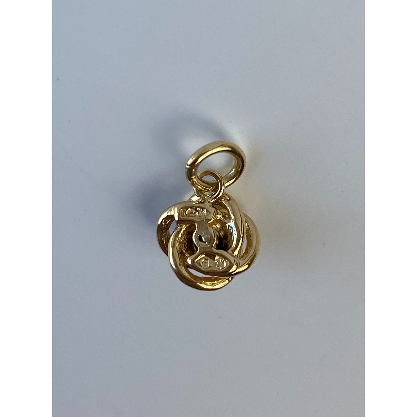 Vintage Solid 14k Yellow Gold Pink Spinel Knot Charm