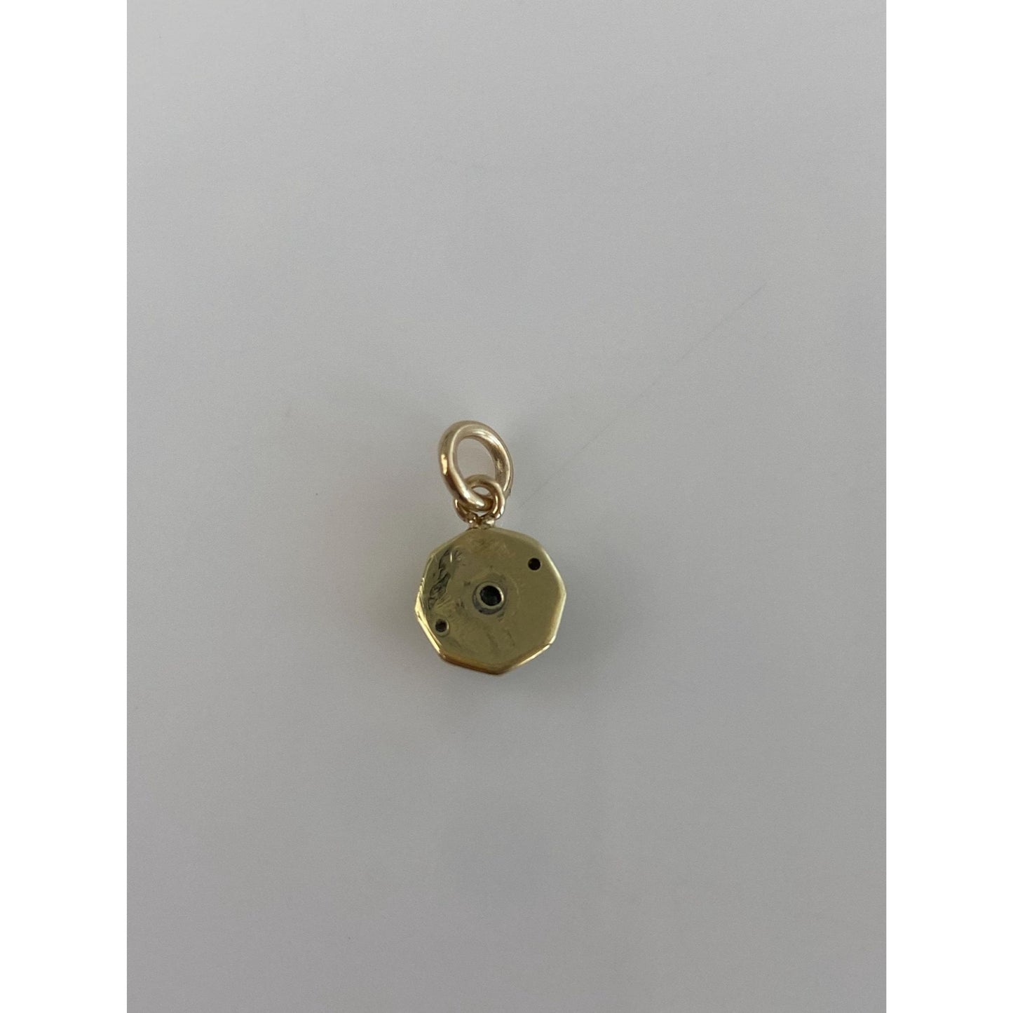 Vintage 14k Yellow Gold Diamond Onyx Small Cufflink Conversion Charm