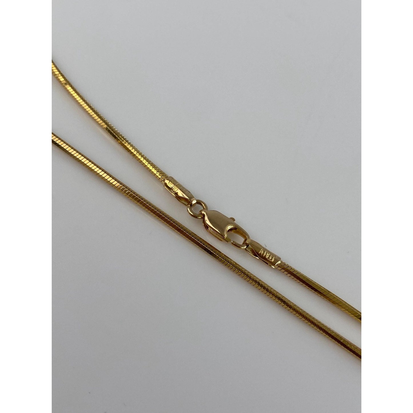 Vintage Solid 14k Yellow Gold Square Snake Chain Necklace - 20.25 inches