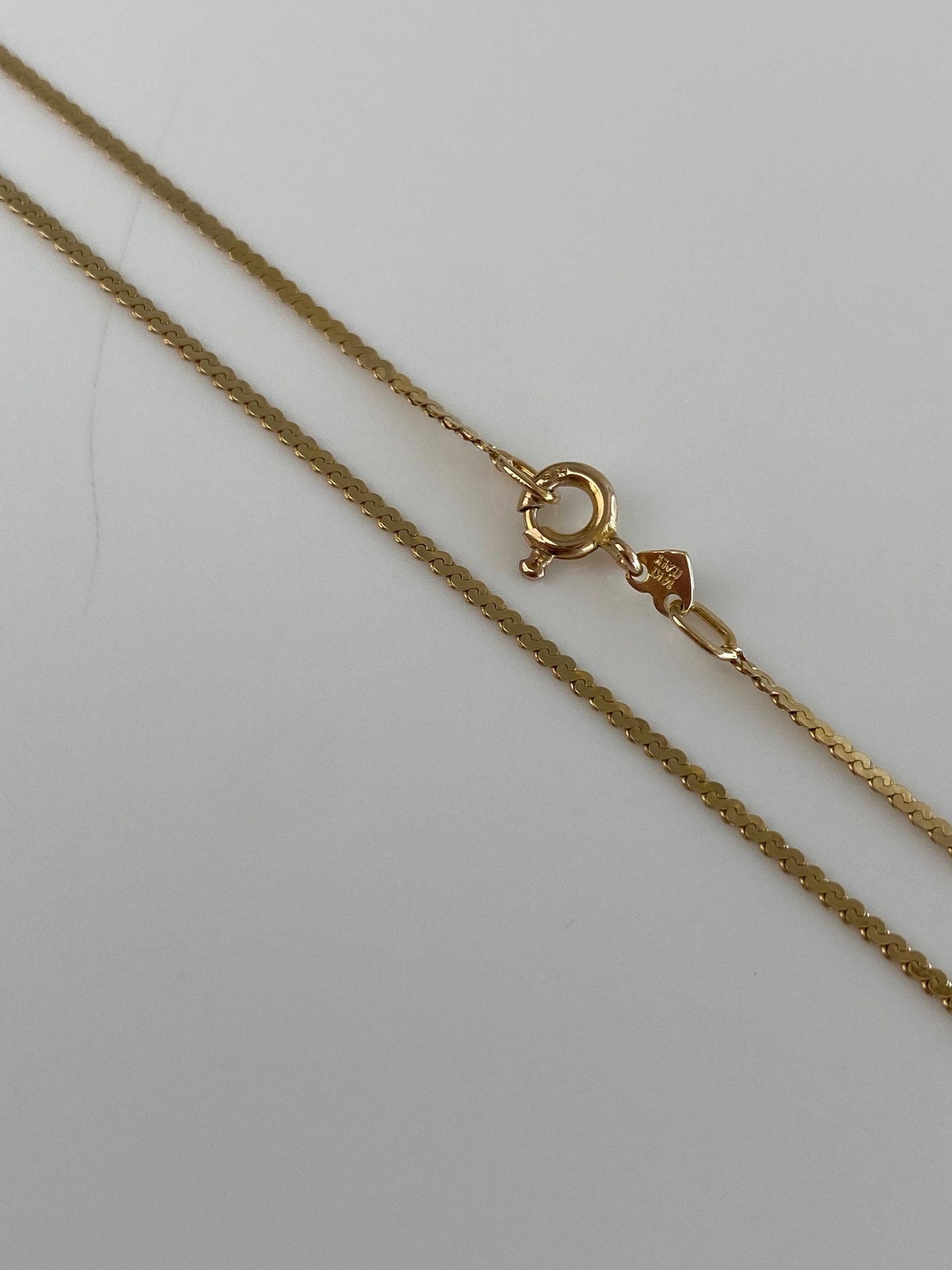 Vintage Solid 14k Yellow Gold Long Serpentine Chain Necklace - 30.25 inches