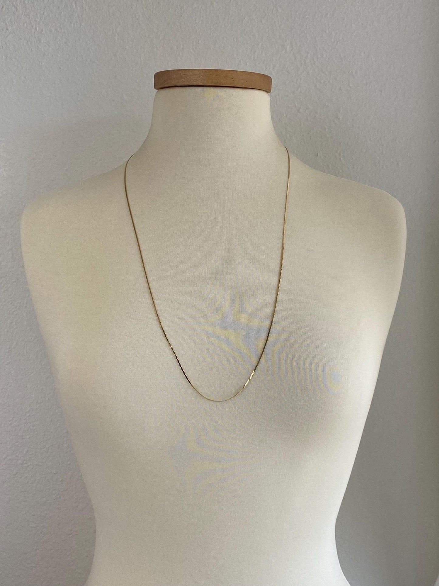 Vintage Solid 14k Yellow Gold Long Serpentine Chain Necklace - 30.25 inches