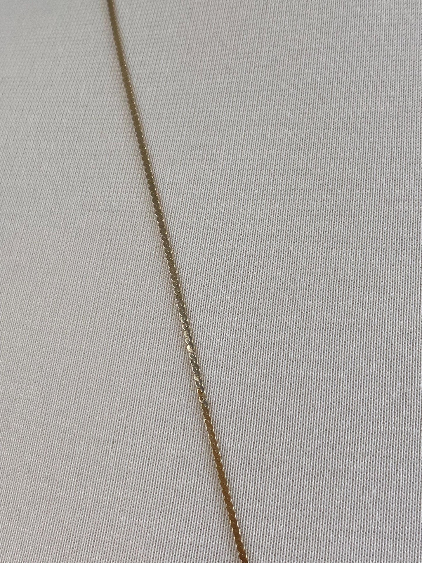 Vintage Solid 14k Yellow Gold Long Serpentine Chain Necklace - 30.25 inches