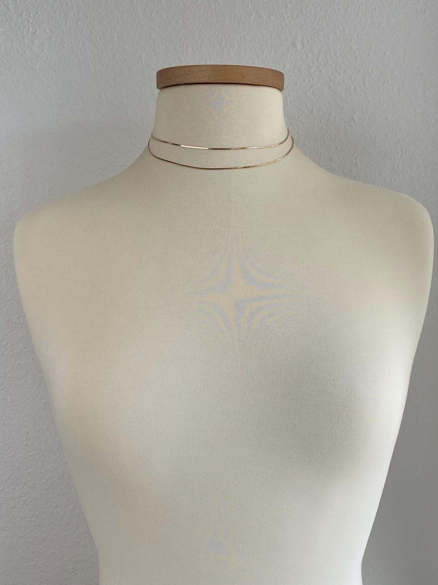 Vintage Solid 14k Yellow Gold Long Serpentine Chain Necklace - 30.25 inches