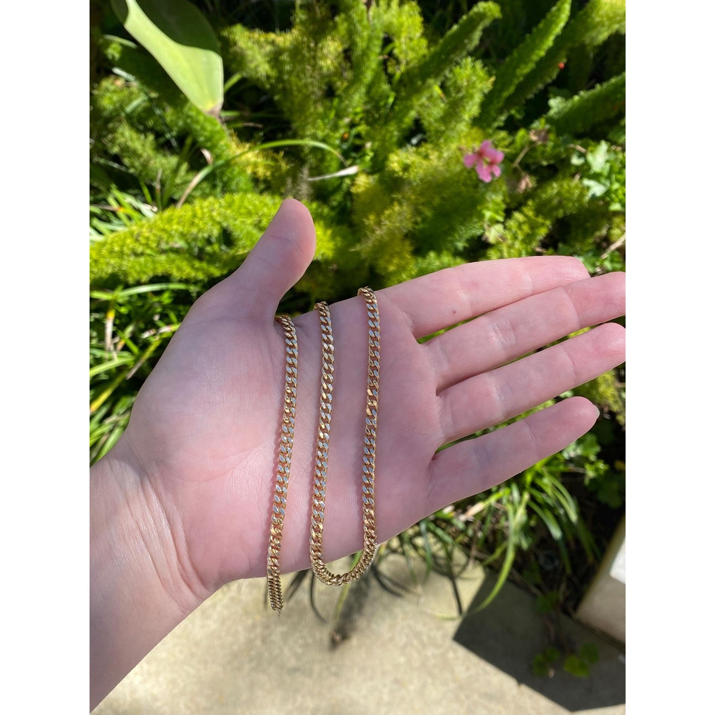 Vintage Solid 18k Yellow Gold Curb Chain Necklace - 19.5 inches