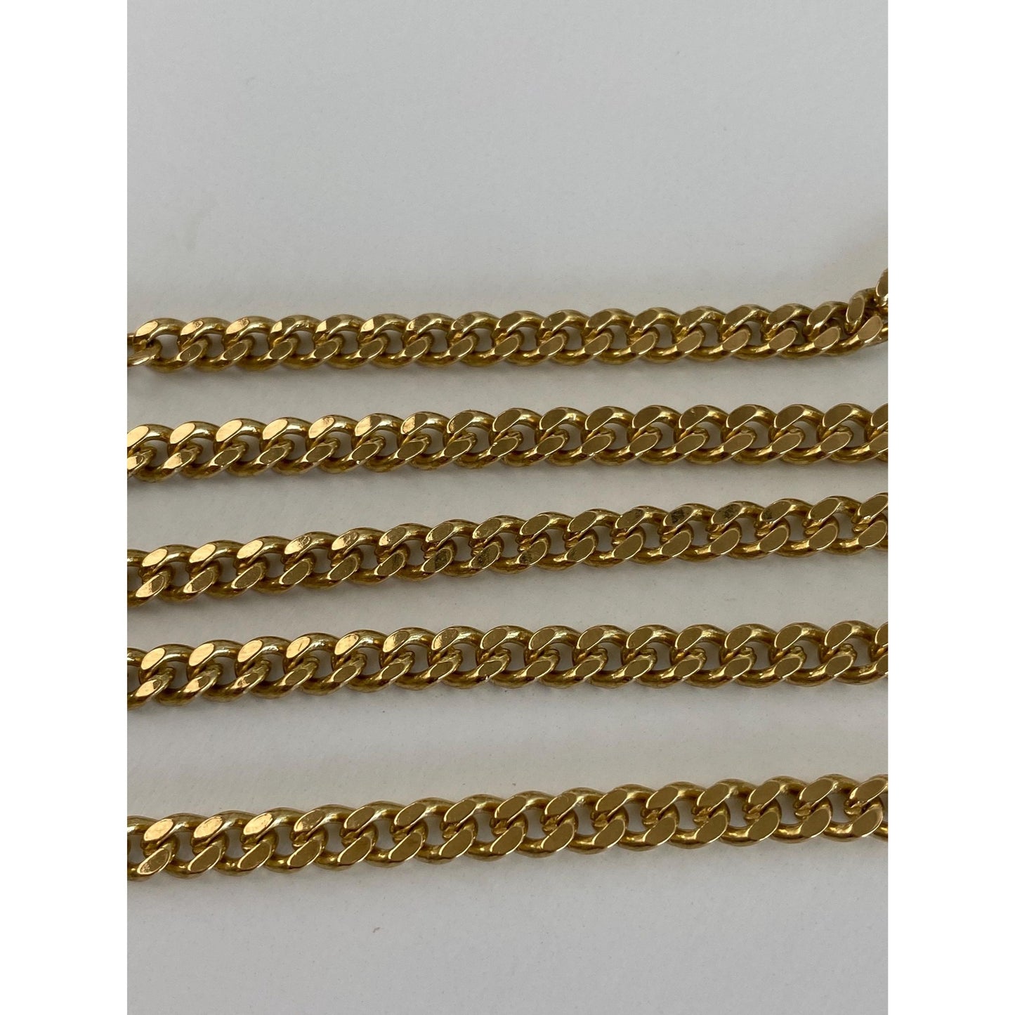 Vintage Solid 18k Yellow Gold Curb Chain Necklace - 19.5 inches