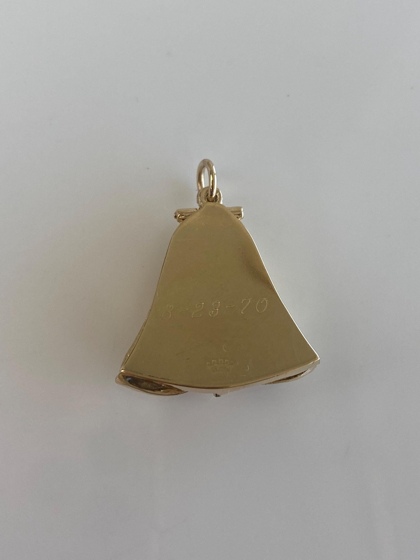 Vintage Solid 14k Yellow Gold Pearl Bell Locket Charm
