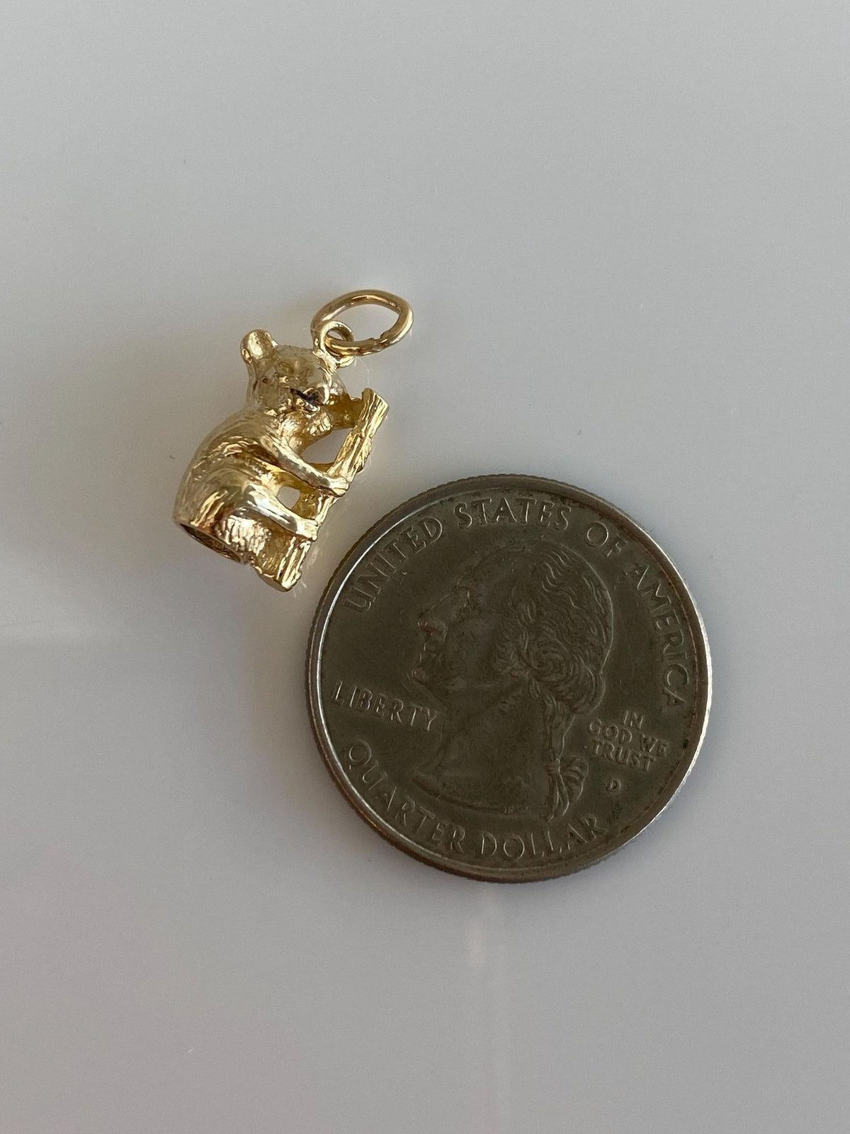 Vintage Solid 10k Yellow Gold Koala Bear Charm