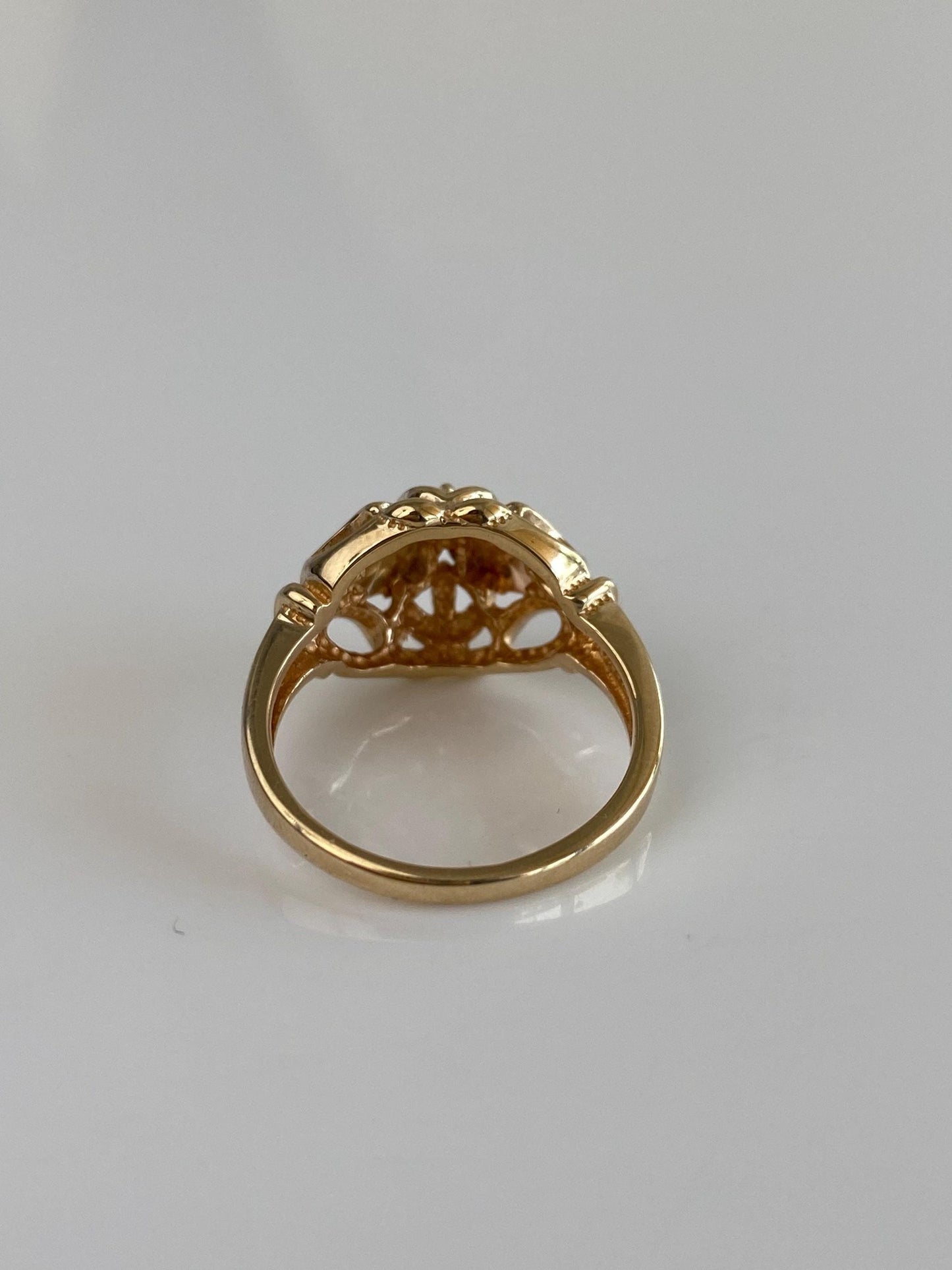 Solid 10k Black Hills Gold Leaves Ring - Size 6.75