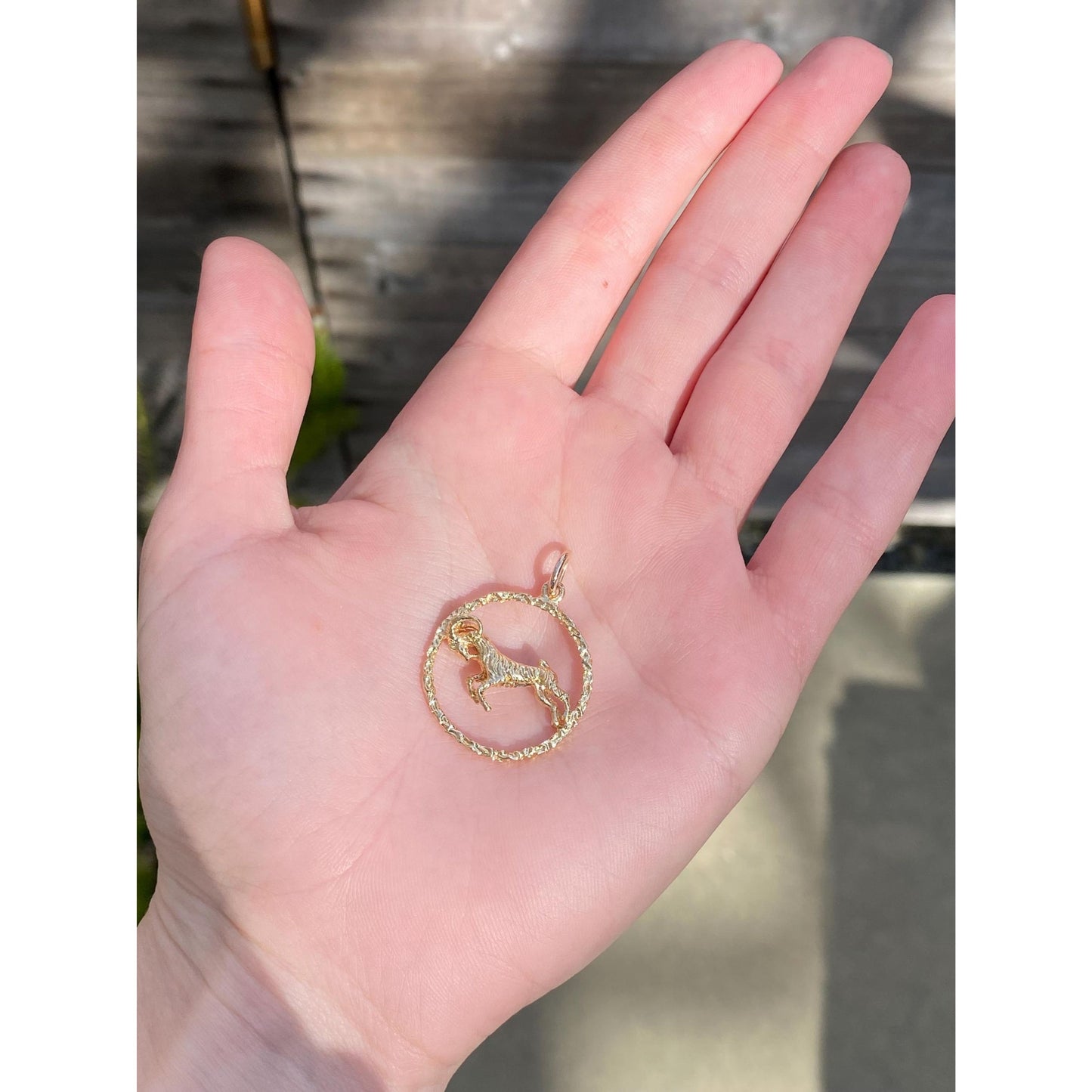 Vintage Solid 18k Yellow Gold Ram Aries Charm