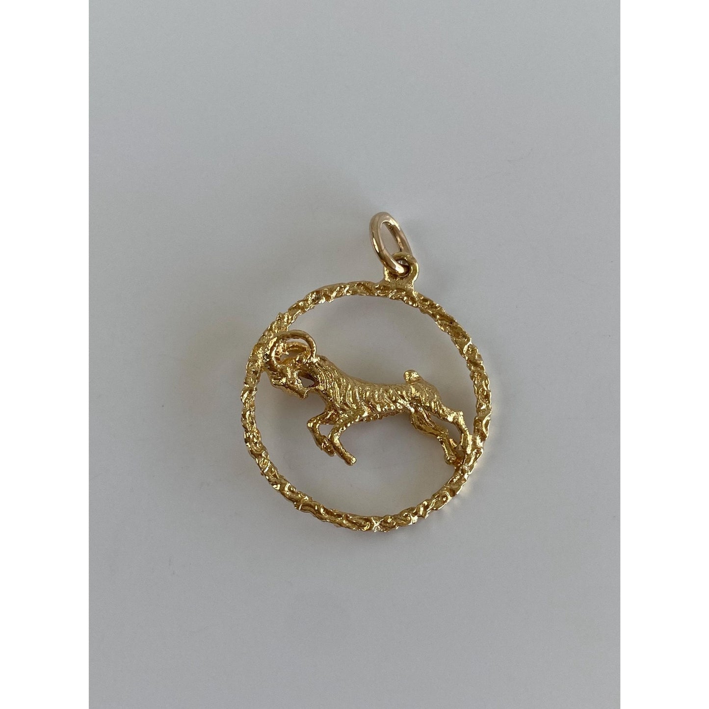 Vintage Solid 18k Yellow Gold Ram Aries Charm