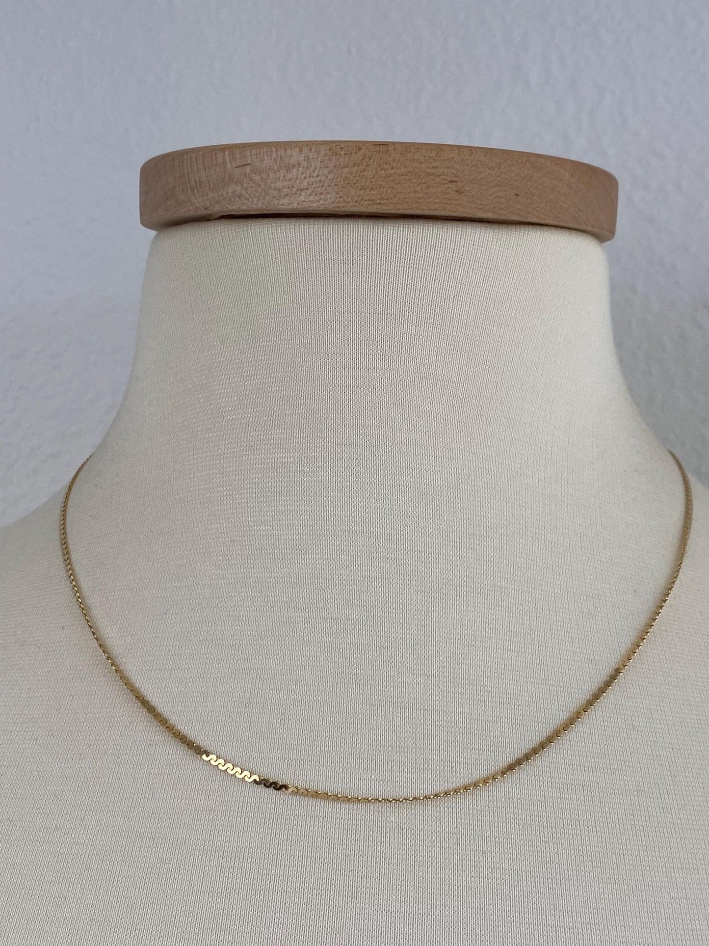 Vintage Solid 14k Yellow Gold Serpentine Chain Necklace - 18.75 inches