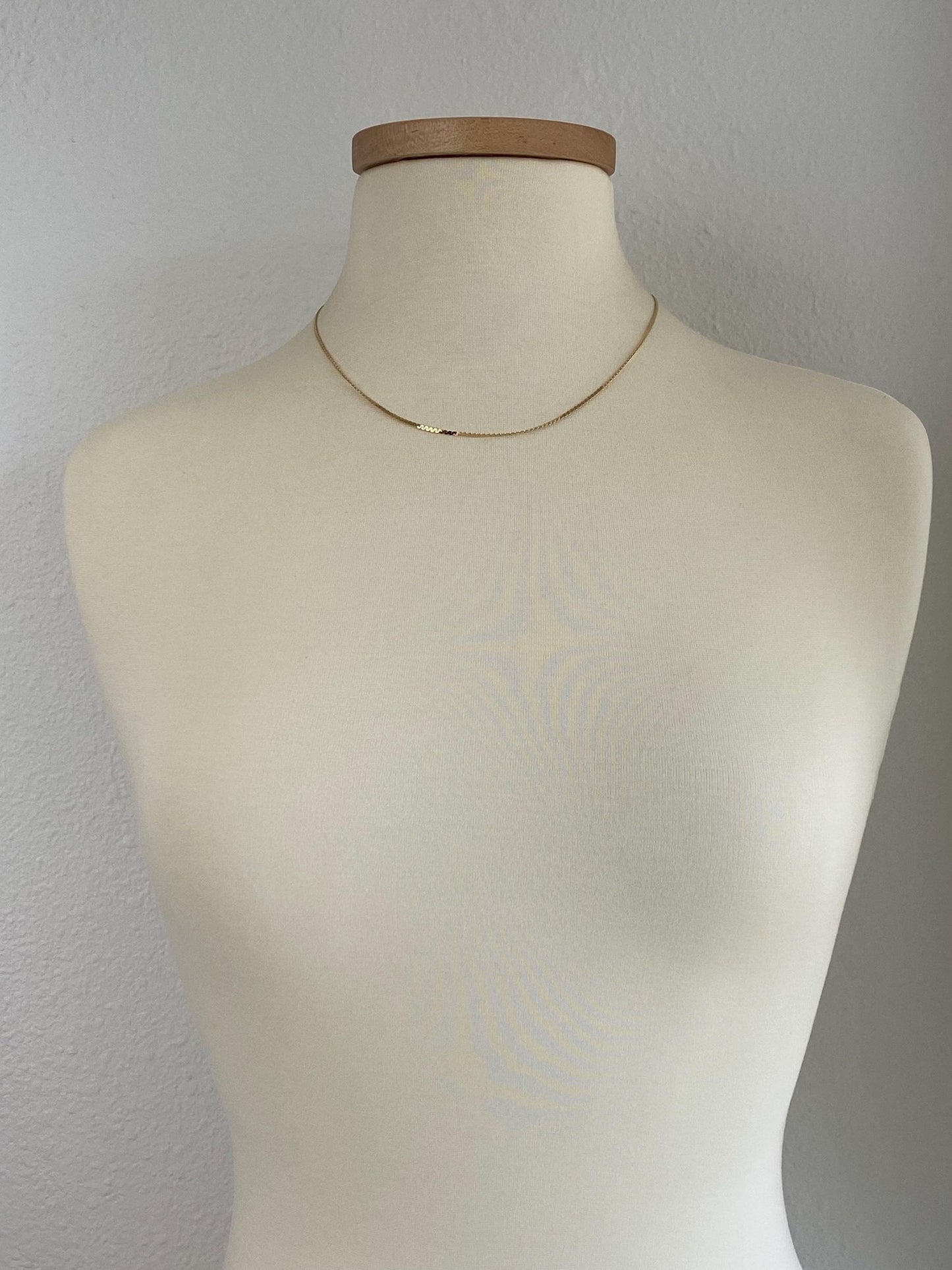 Vintage Solid 14k Yellow Gold Serpentine Chain Necklace - 18.75 inches