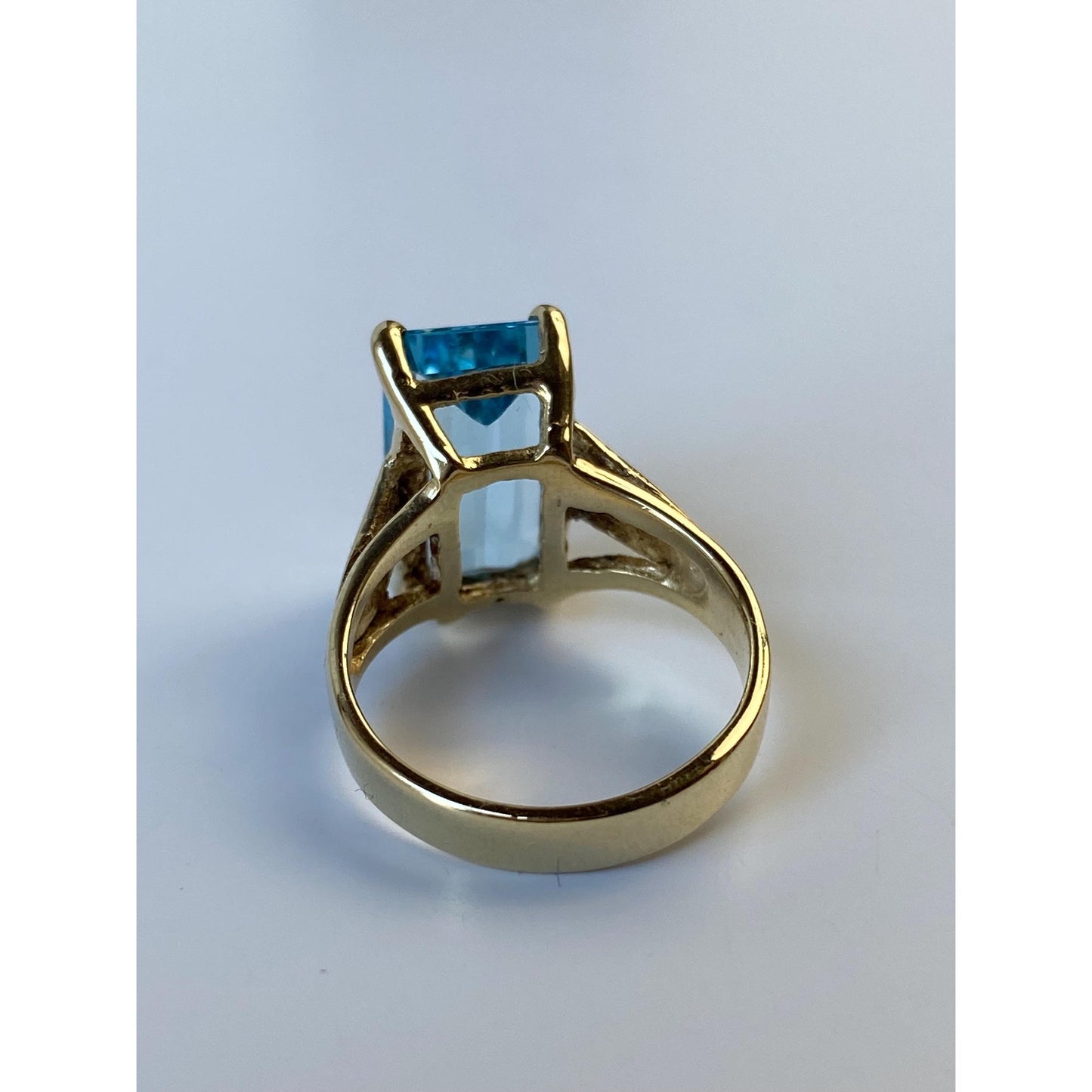 Vintage Solid 14k Yellow Gold Large Topaz Ring - Size 6.5