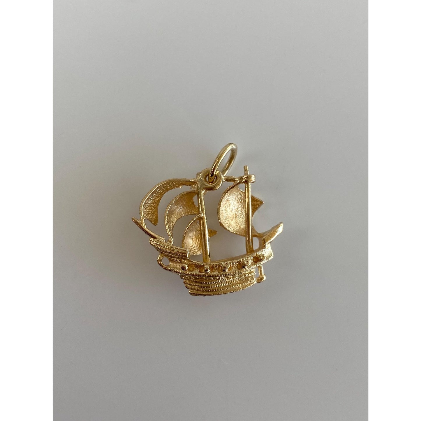 Vintage Solid 14k Yellow Gold Pirate Ship Charm