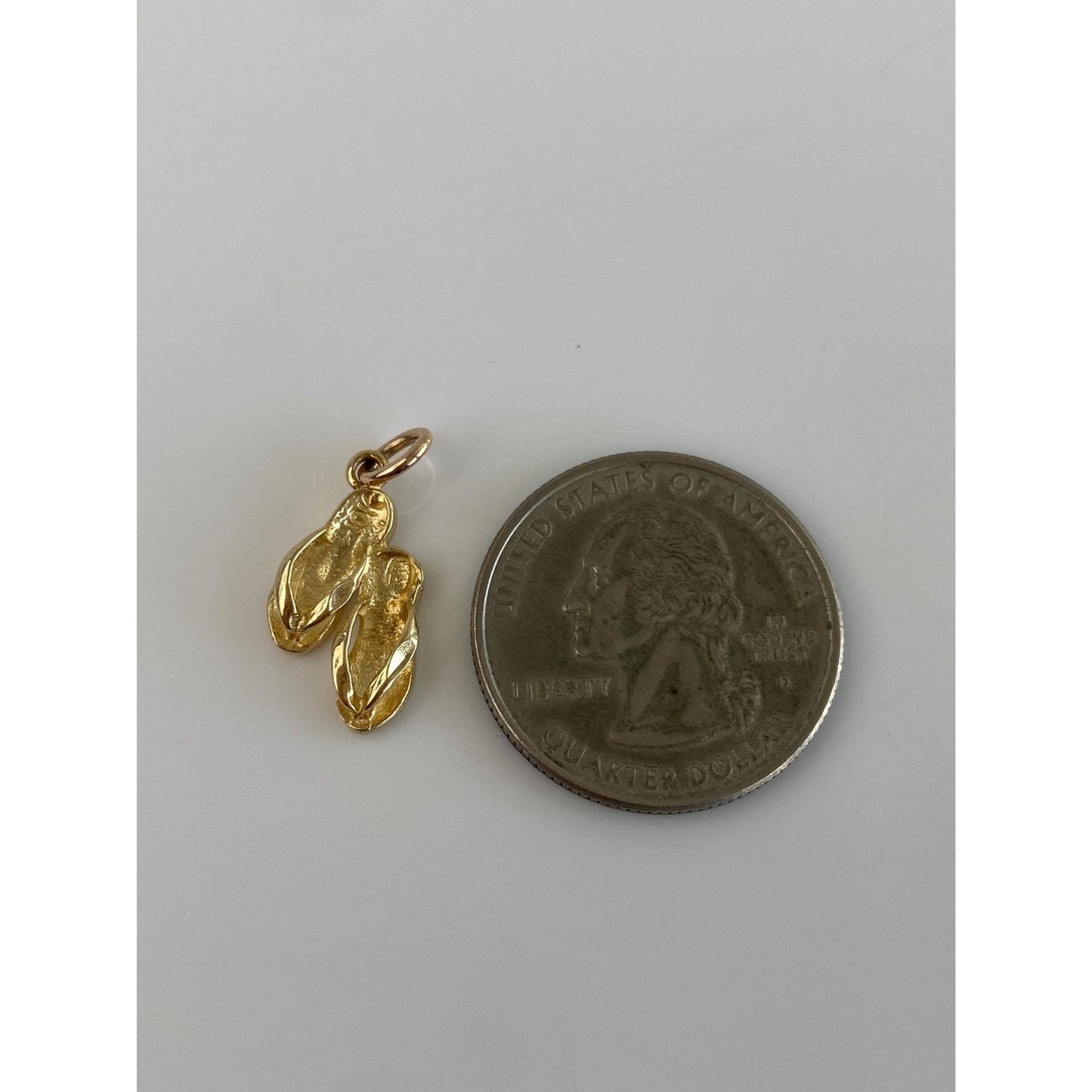 Vintage Solid 10k Yellow Gold Flip Flop Charm