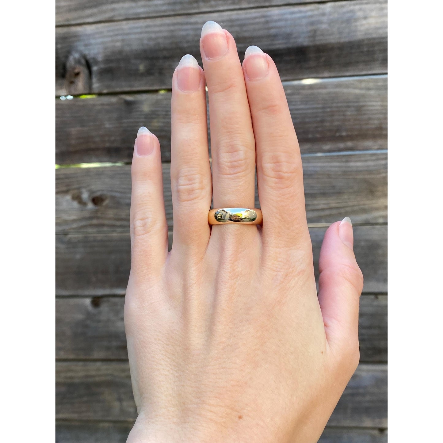 Vintage Solid 14k Yellow Gold Wide Ring Band - Size 10