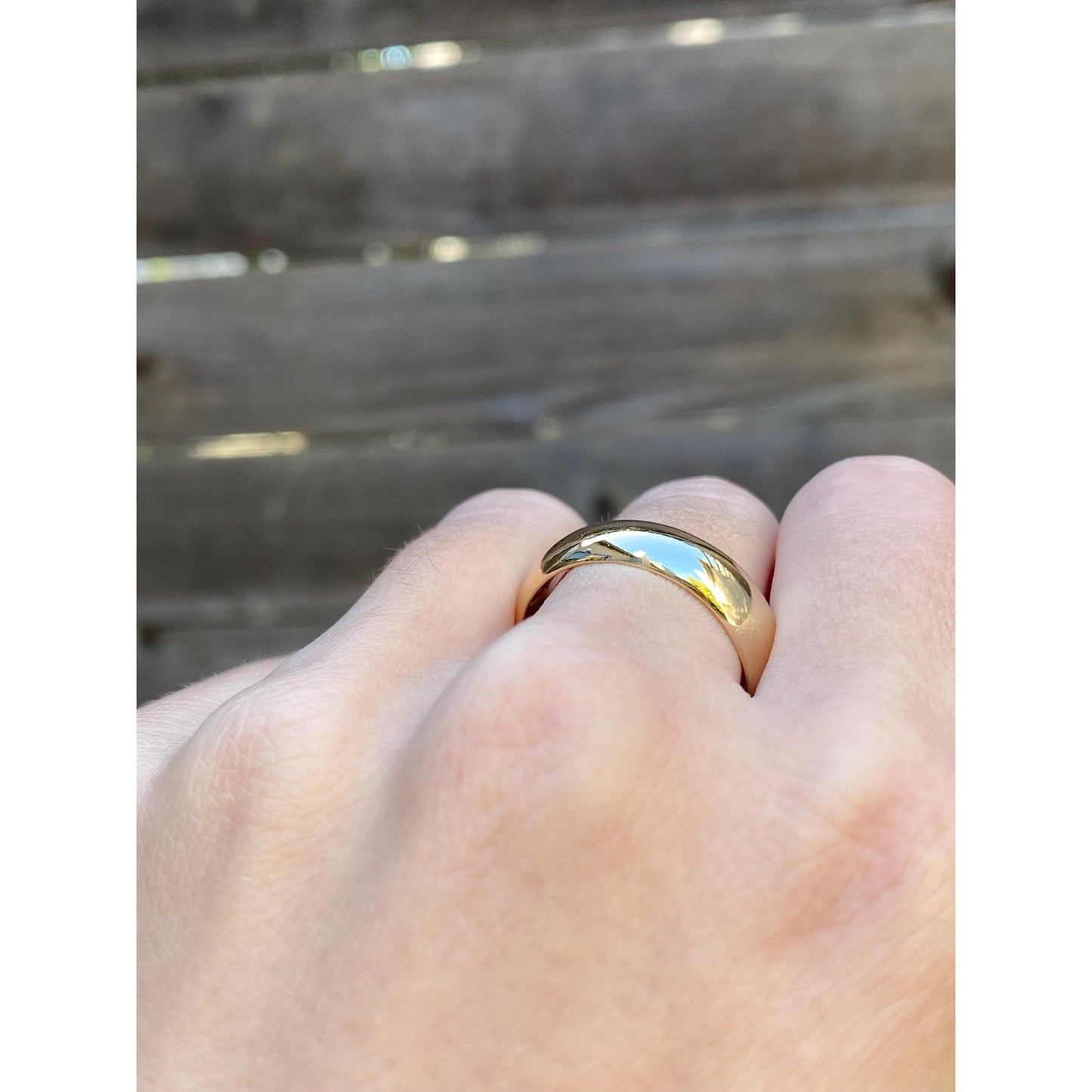 Vintage Solid 14k Yellow Gold Wide Ring Band - Size 10