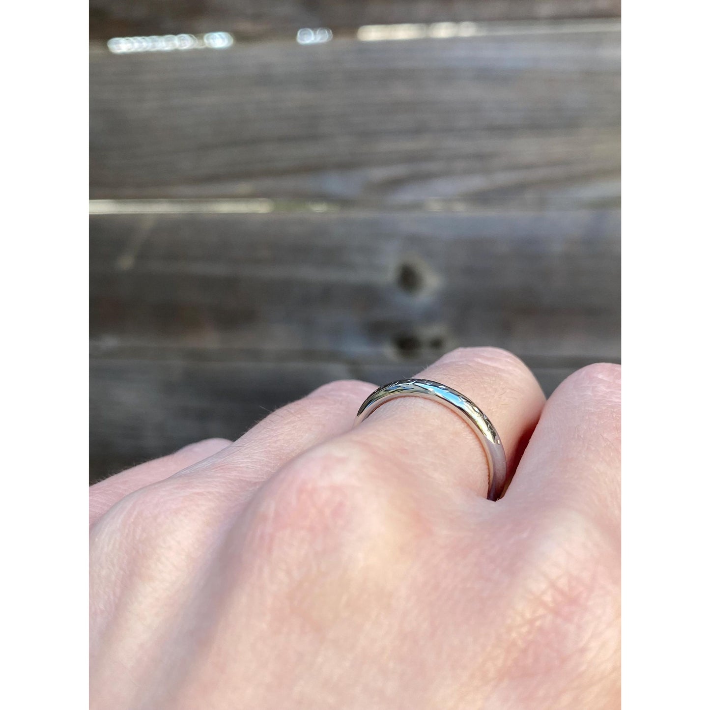 Vintage Solid 18k White Gold Pattern Ring Band - Size 5.75