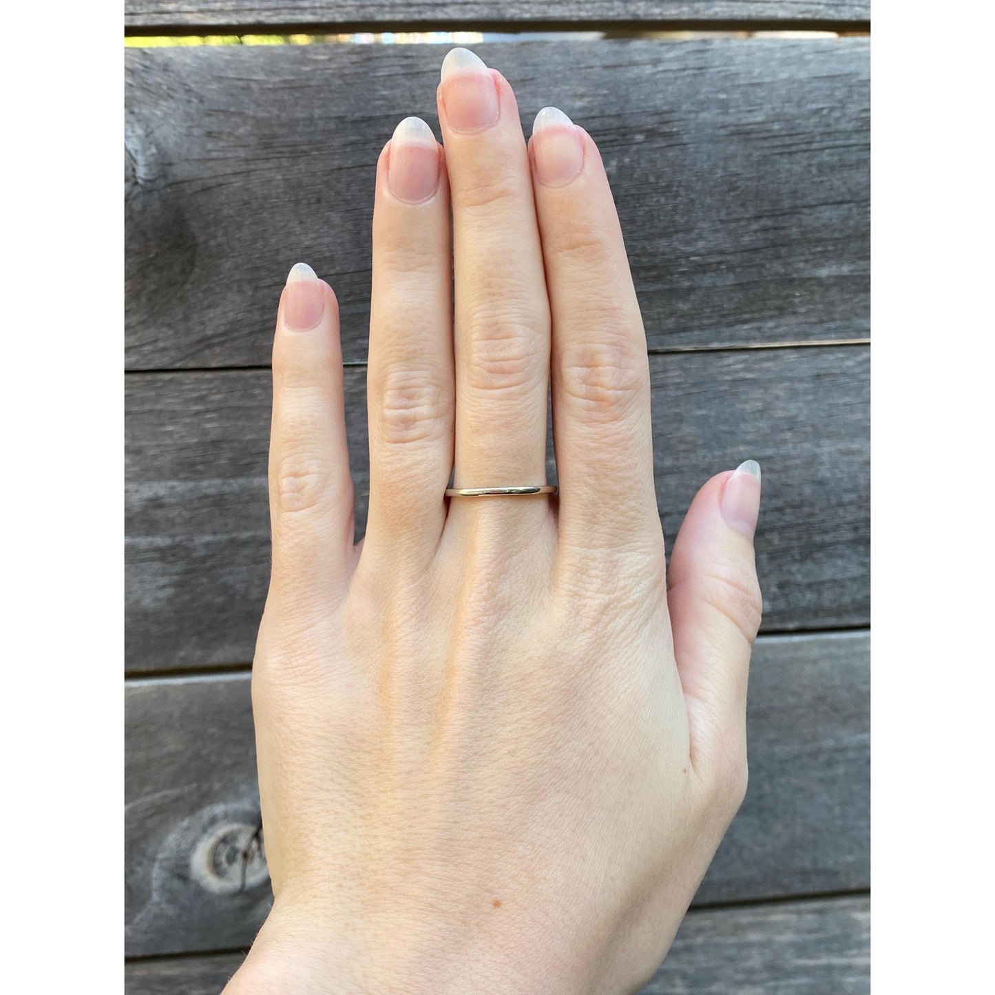 Vintage Solid 14k White Gold Slim Ring Band - Size 8.25