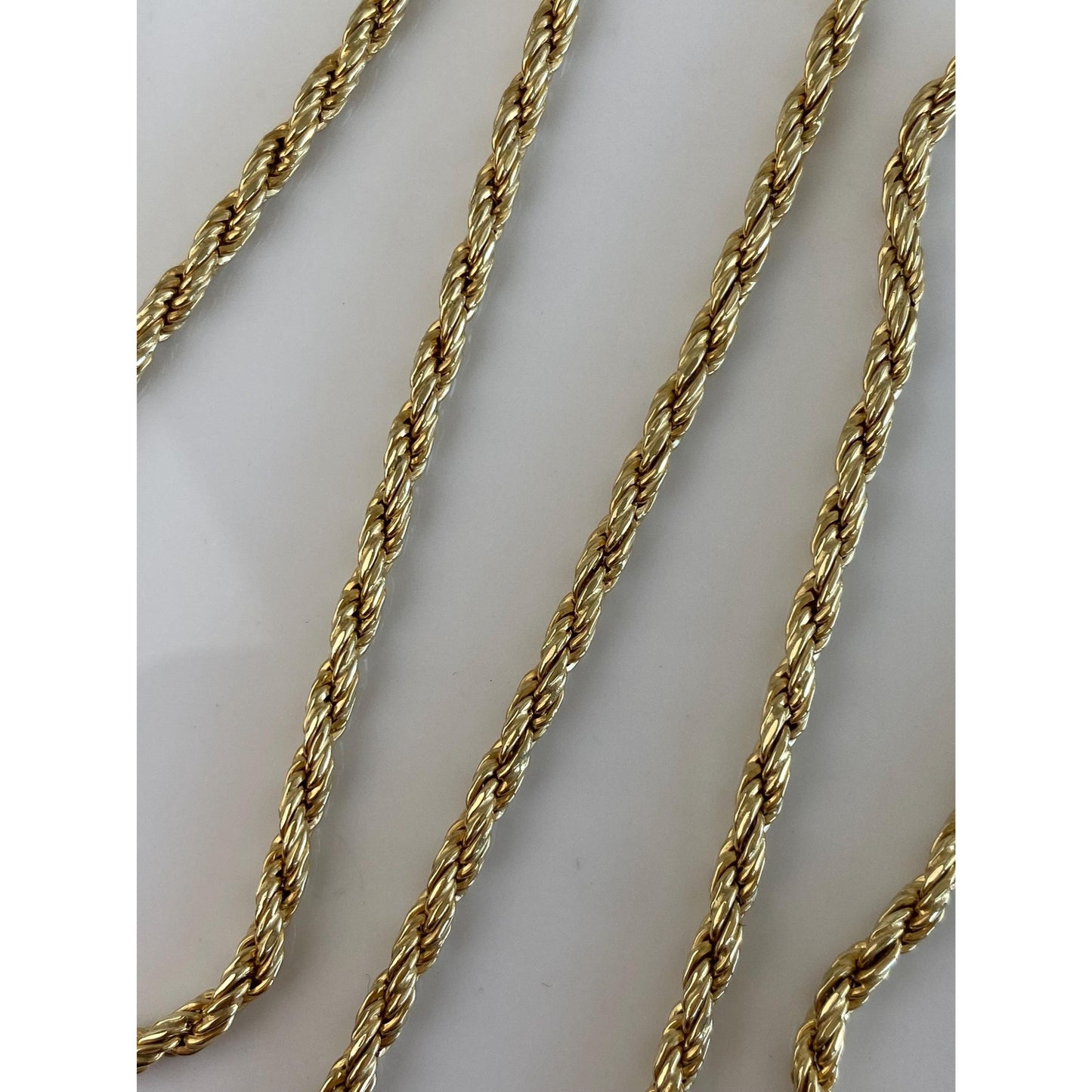 Vintage 14k Yellow Gold Long Rope Chain Necklace - 28 inches