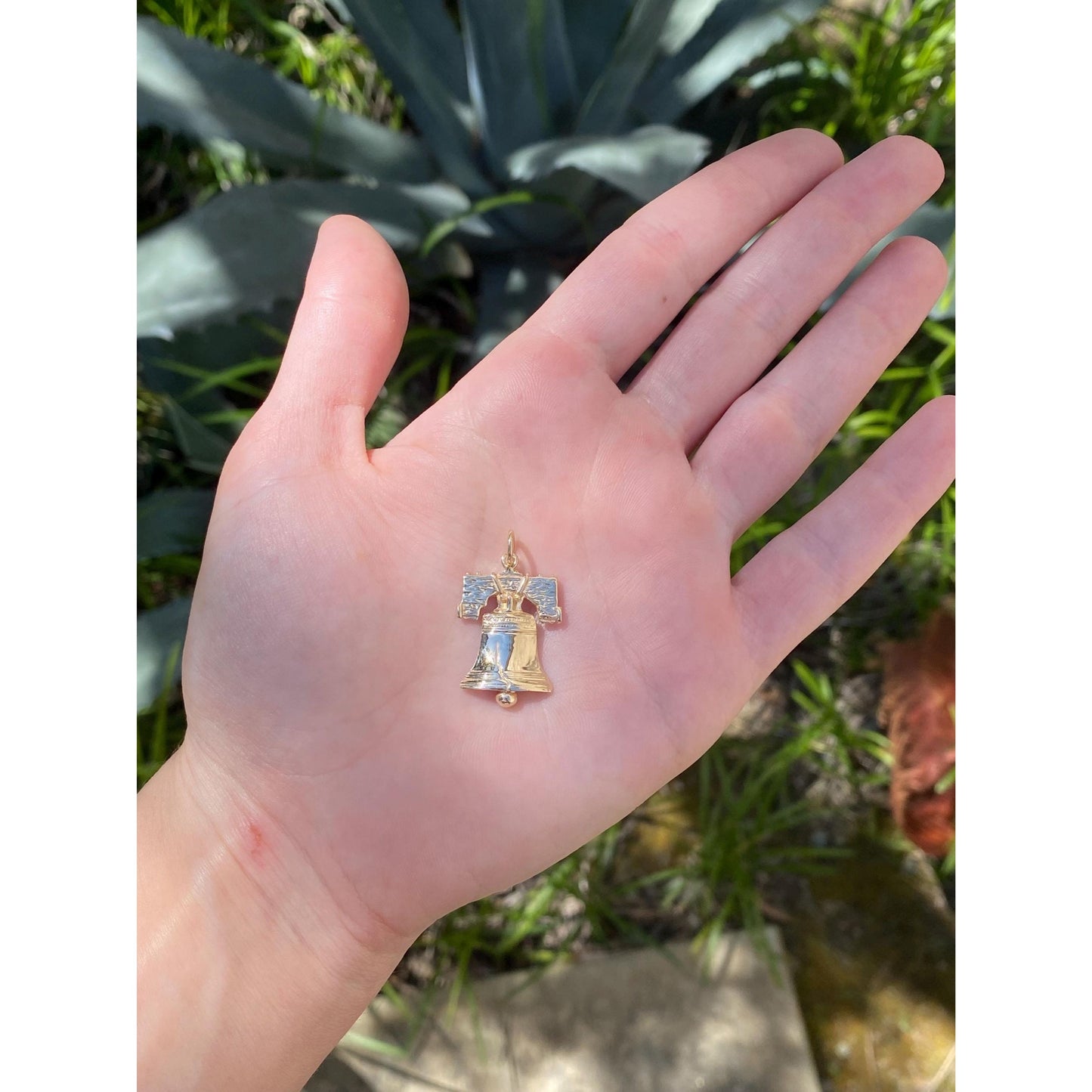 Vintage Solid 14k Yellow Gold Liberty Bell Charm