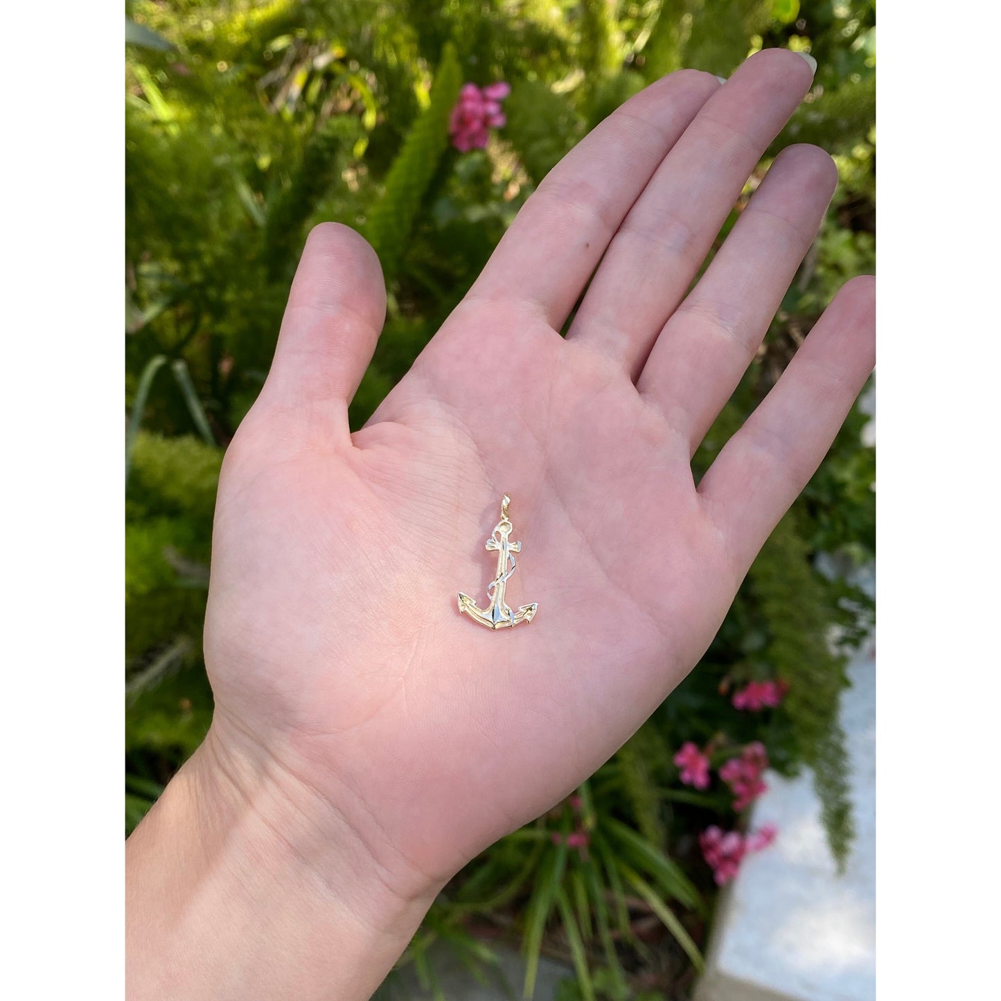 Solid 14k Yellow Gold Anchor Charm