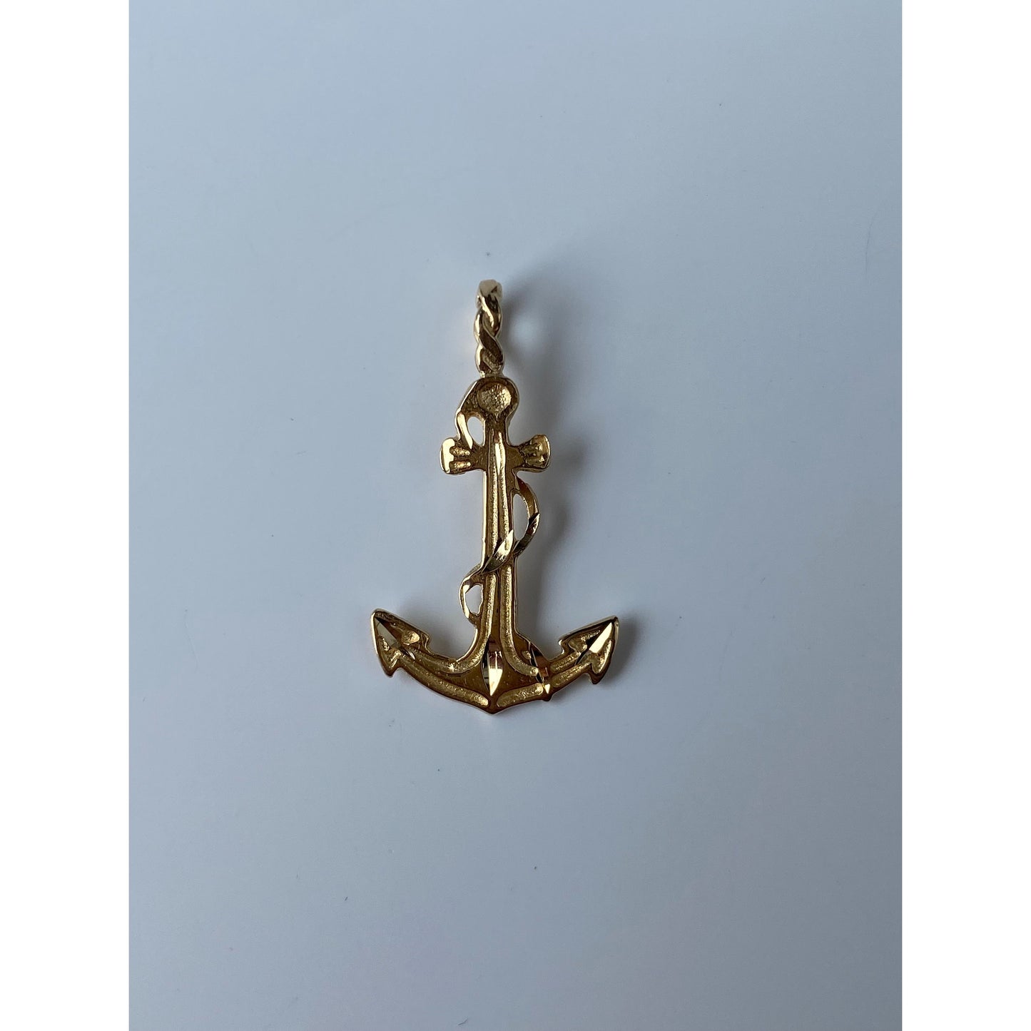 Solid 14k Yellow Gold Anchor Charm