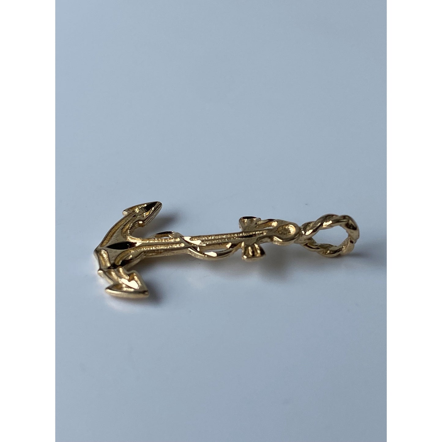 Solid 14k Yellow Gold Anchor Charm