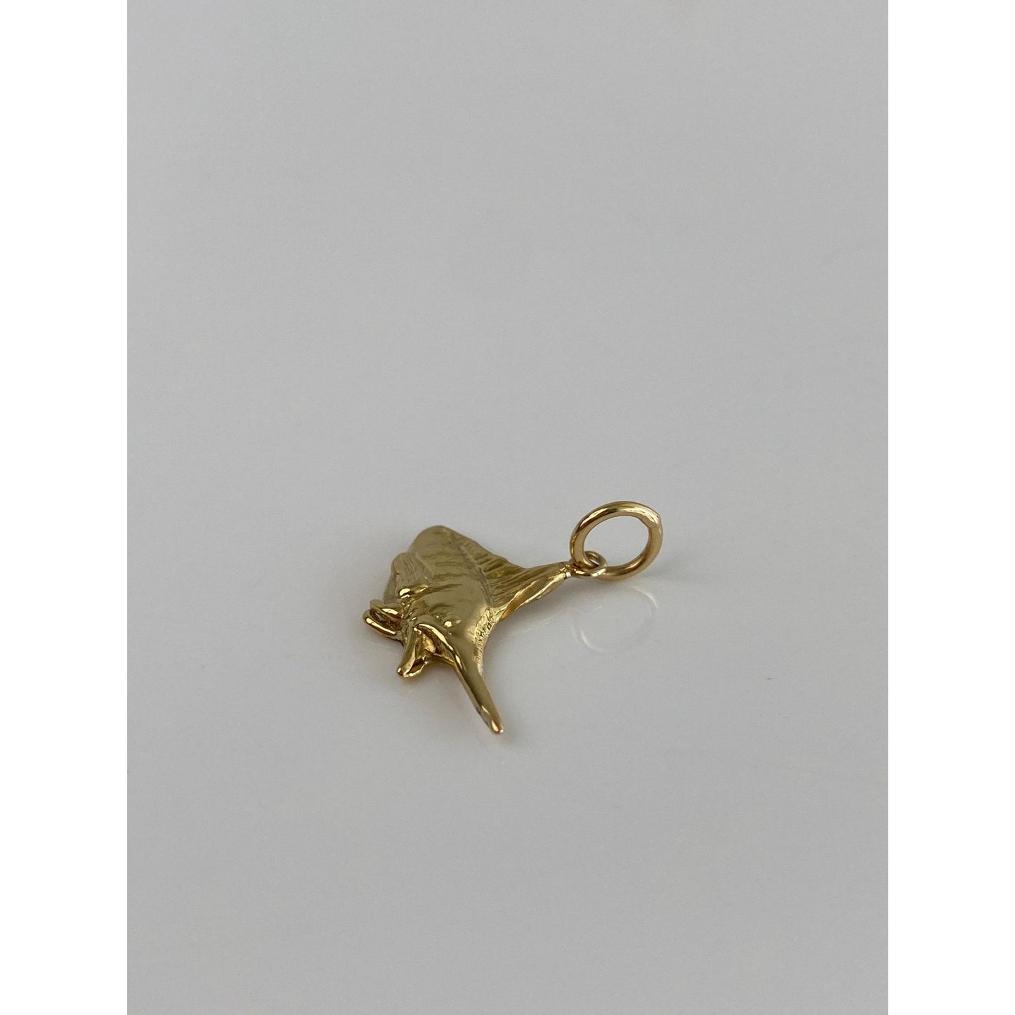 Vintage Solid 18k Yellow Gold Marlin Charm