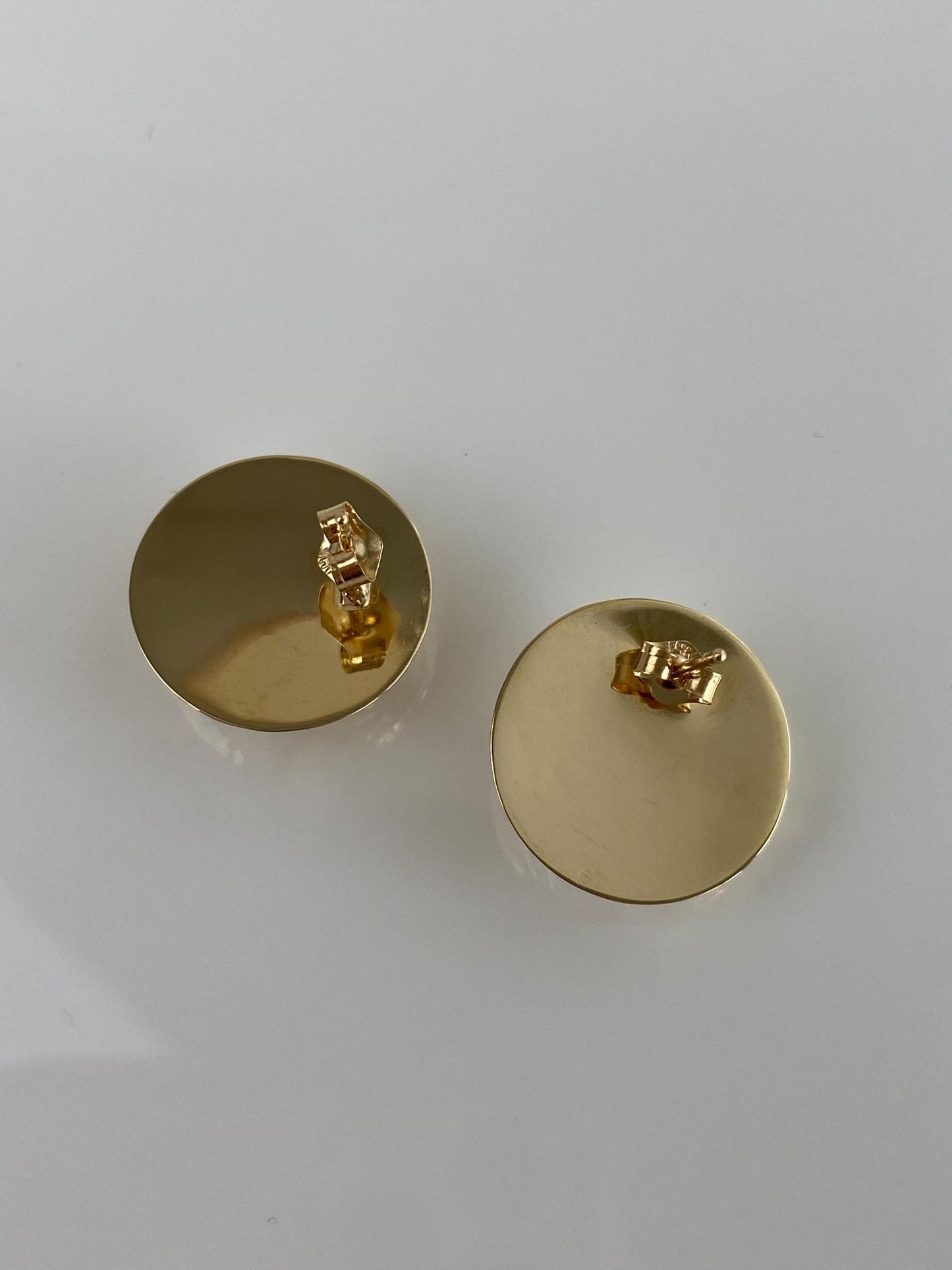 Vintage 14k Yellow Gold Faceted Domed Stud Earrings