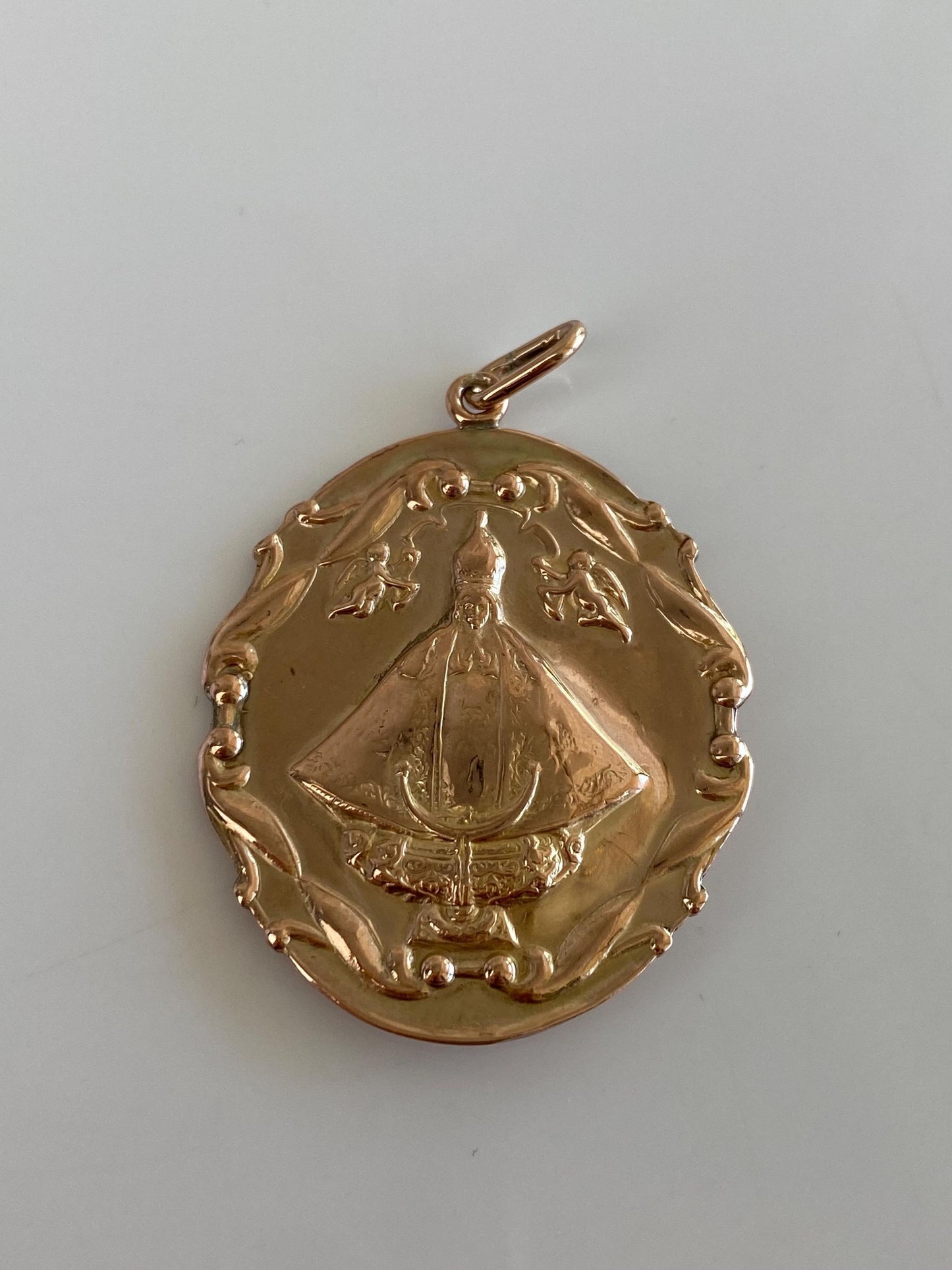 Vintage Solid 10k Rosey Gold Large Jesus Religious Charm