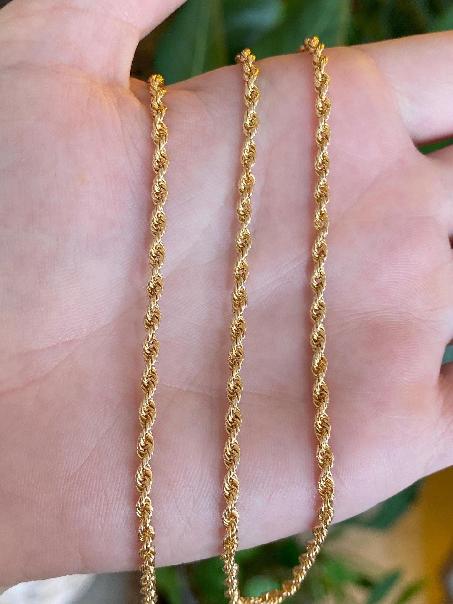 Vintage Solid 18k Yellow Gold Rope Chain Necklace - 29.5 inches