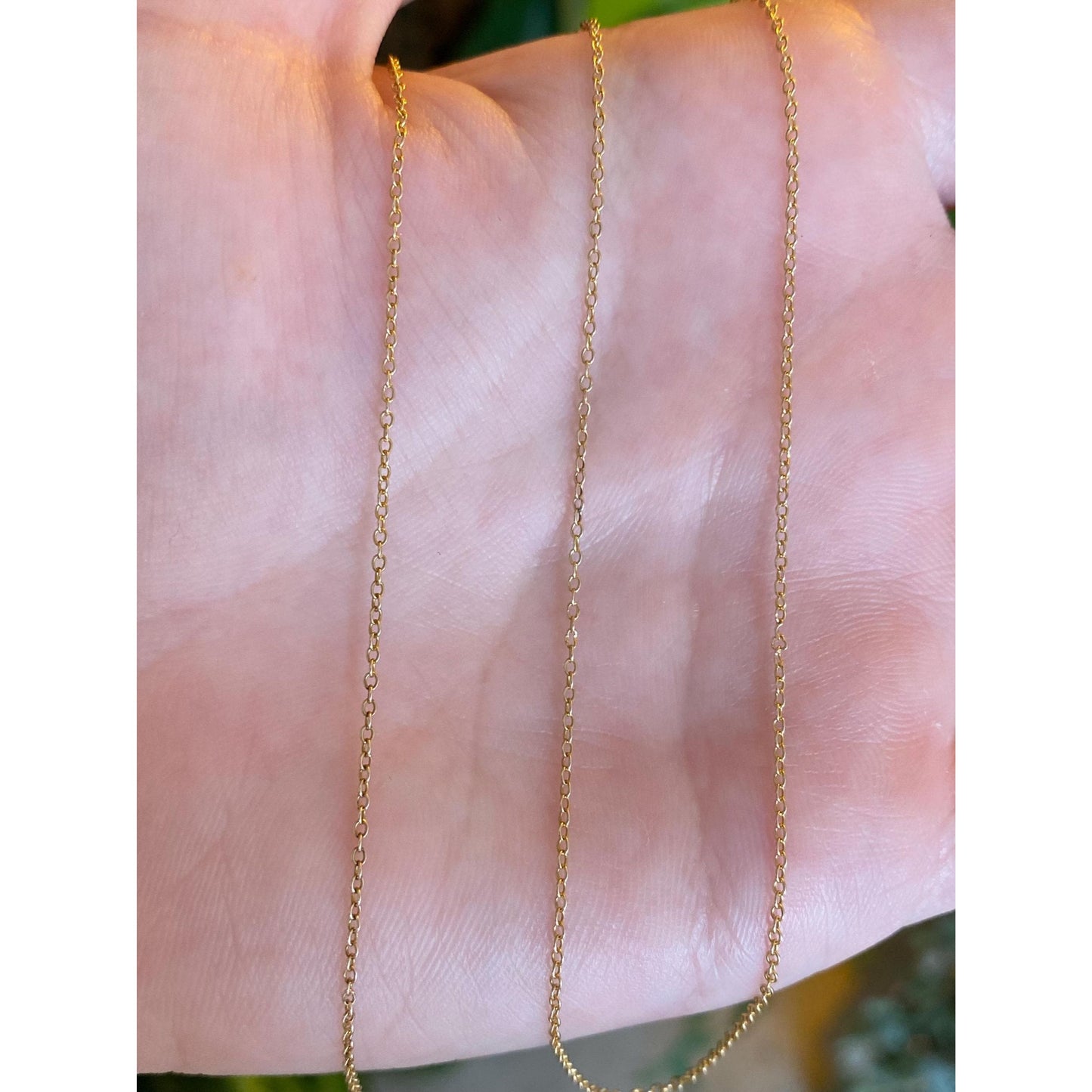 Vintage Solid 10k Yellow Gold Tight Rolo Chain Necklace - 16.5 inches