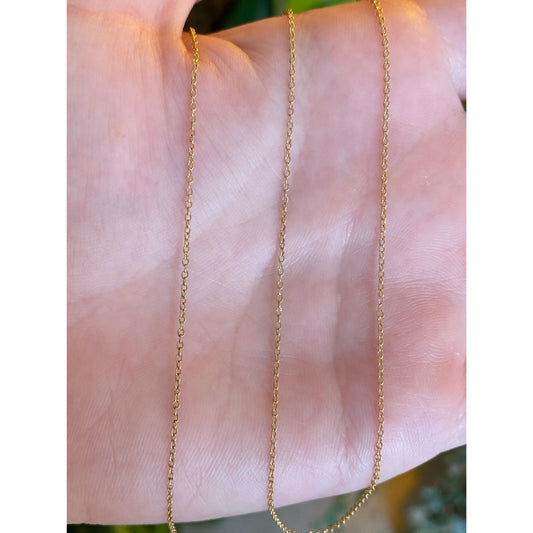 Vintage Solid 10k Yellow Gold Tight Rolo Chain Necklace - 16.5 inches