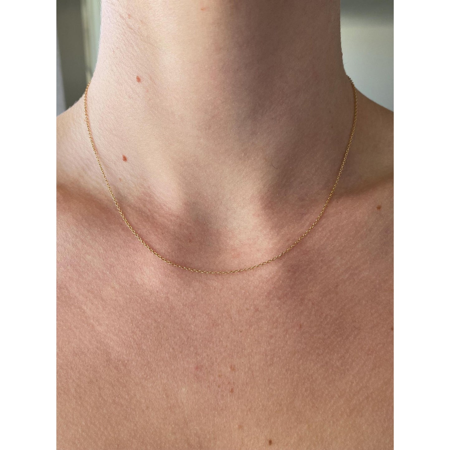 Vintage Solid 10k Yellow Gold Tight Rolo Chain Necklace - 16.5 inches